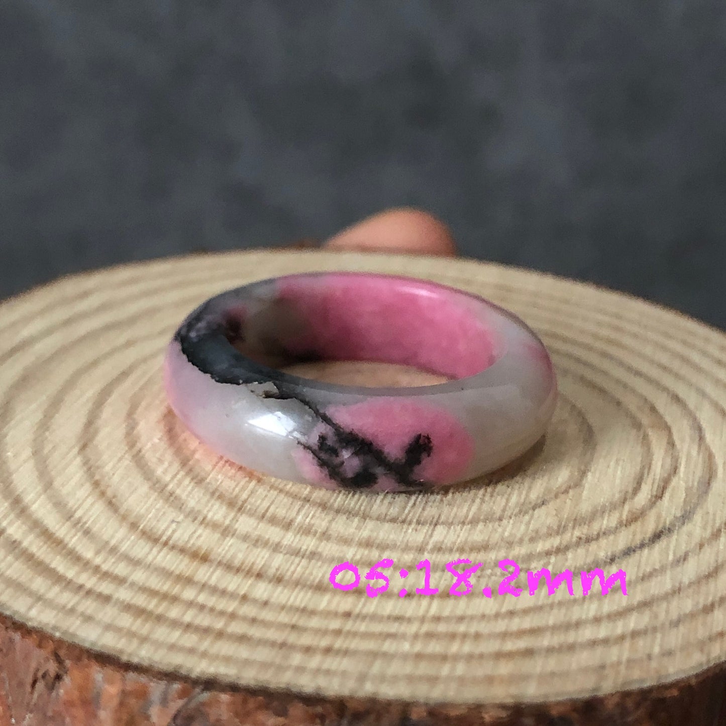 Natural High Quality Rhodonite Ring | Icy Pink Collection | 16-17mm |Cool & Sweet | Natural Rhodonite