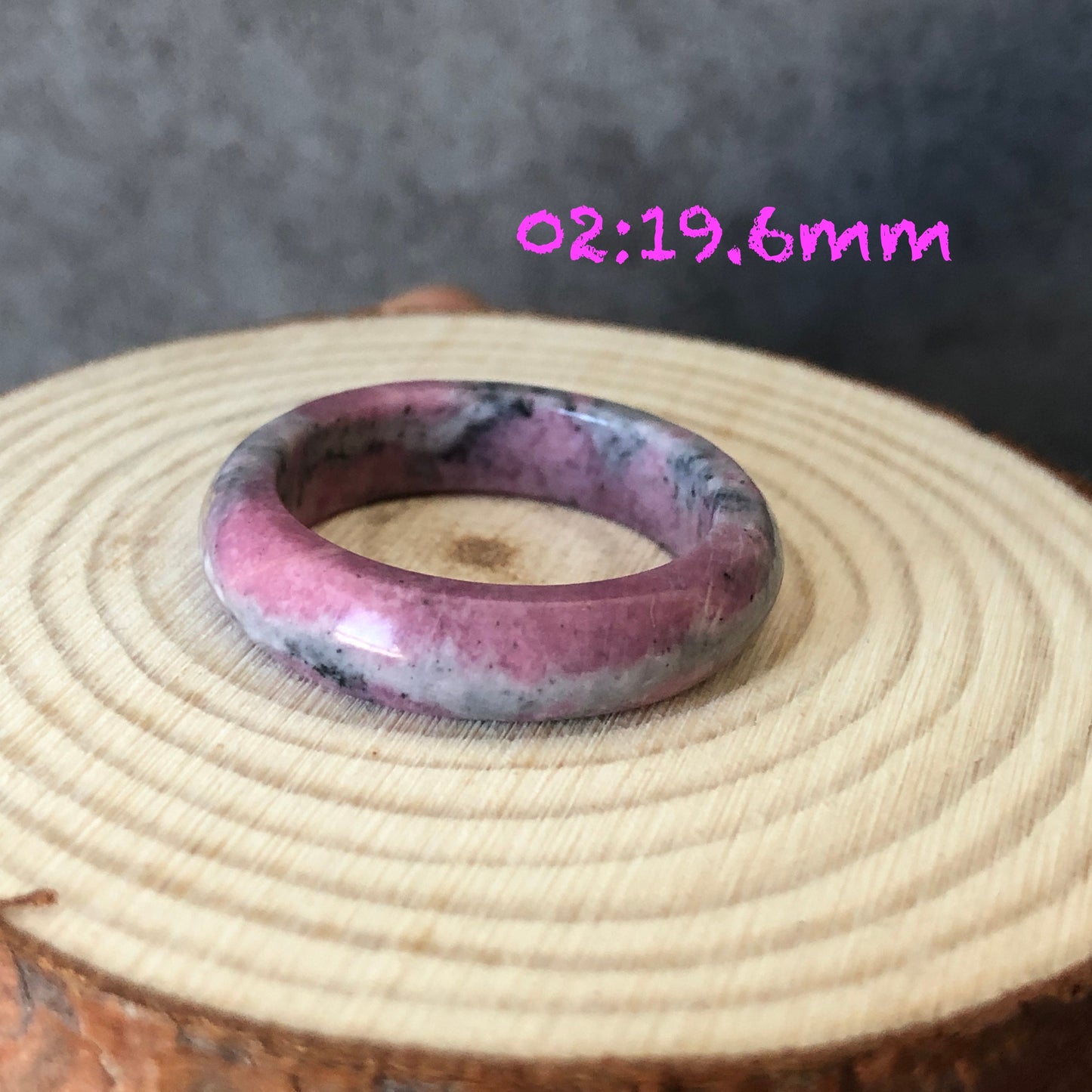 Natural High Quality Rhodonite Ring | Larger Size Collection | 19mm | Natural Rhodonite