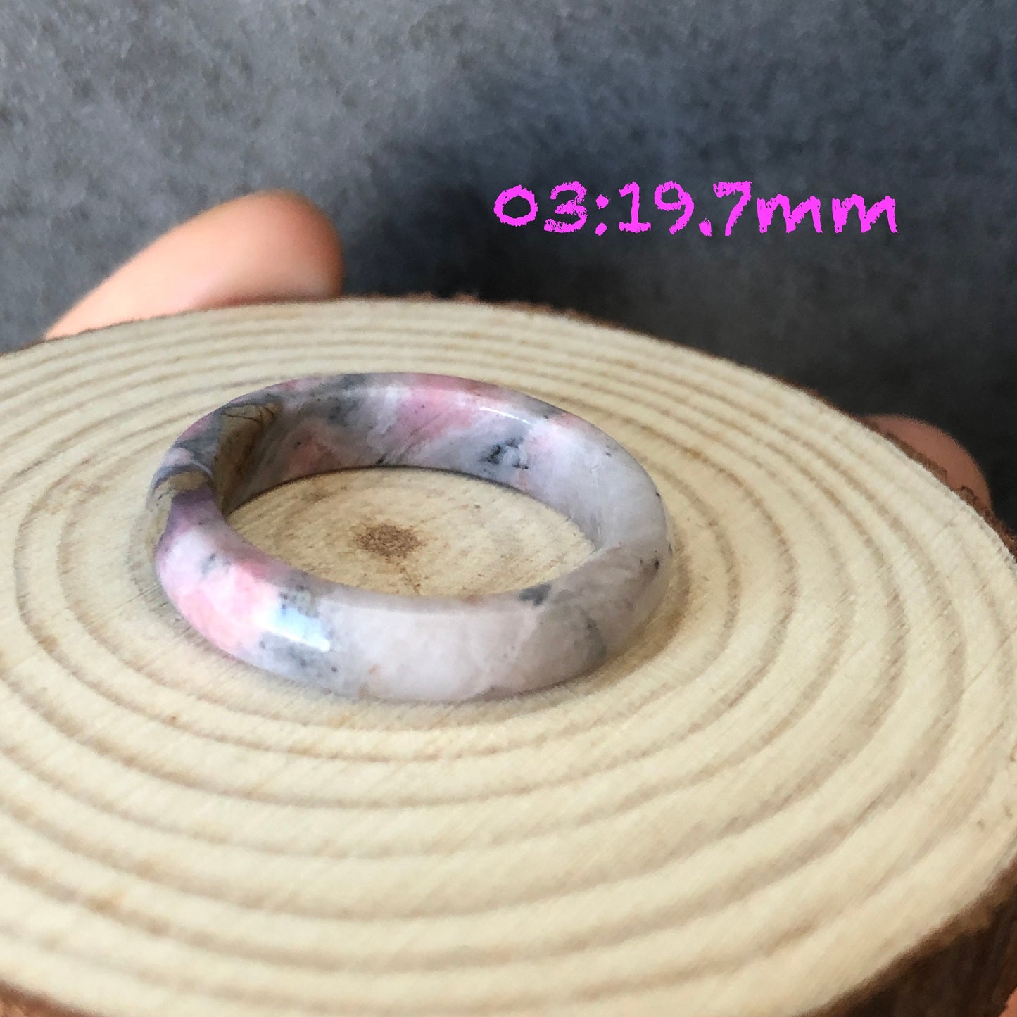 Natural High Quality Rhodonite Ring | Larger Size Collection | 19mm | Natural Rhodonite