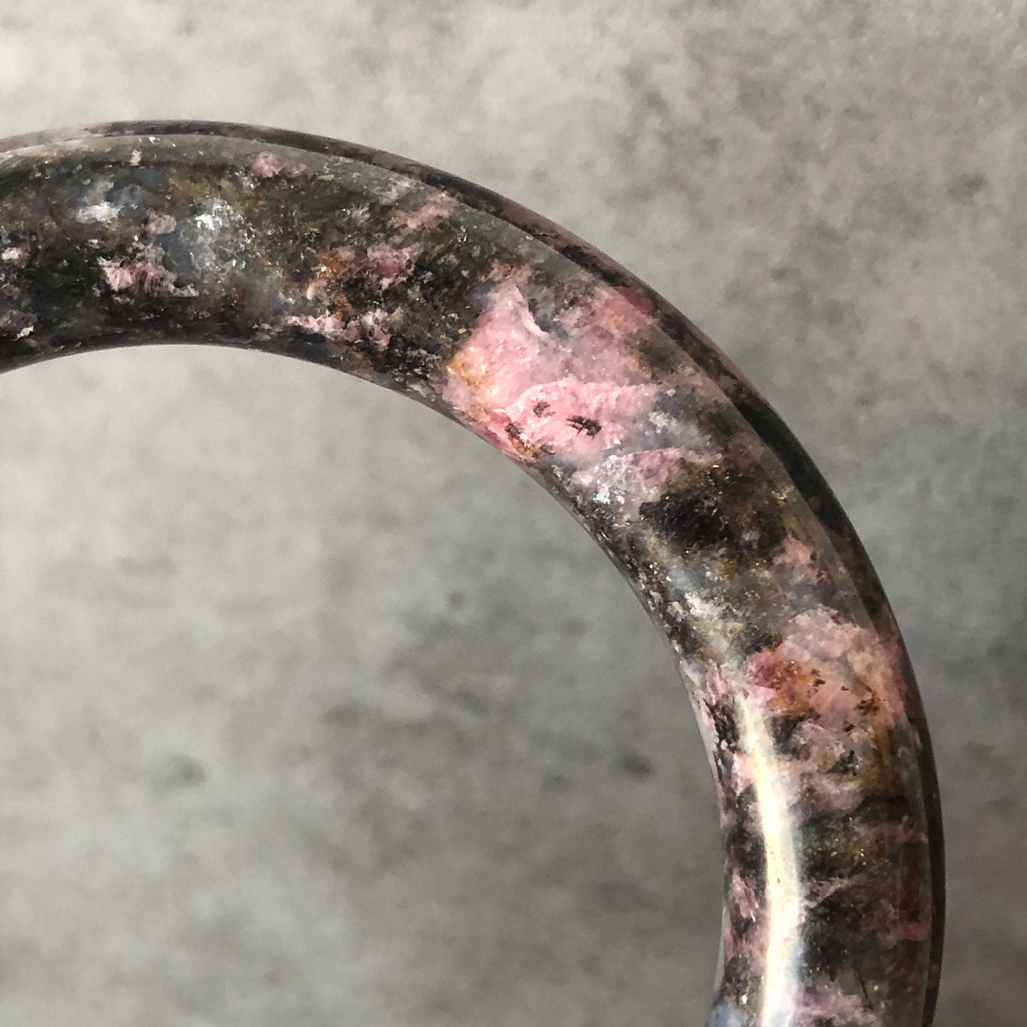56.7mm Premium Natural Icy Rhodonite Bangle | Two-Faced |Cherry Blossom | Milky Sakura Rain | Danqing | Plum Blossom | Crystal Bangle