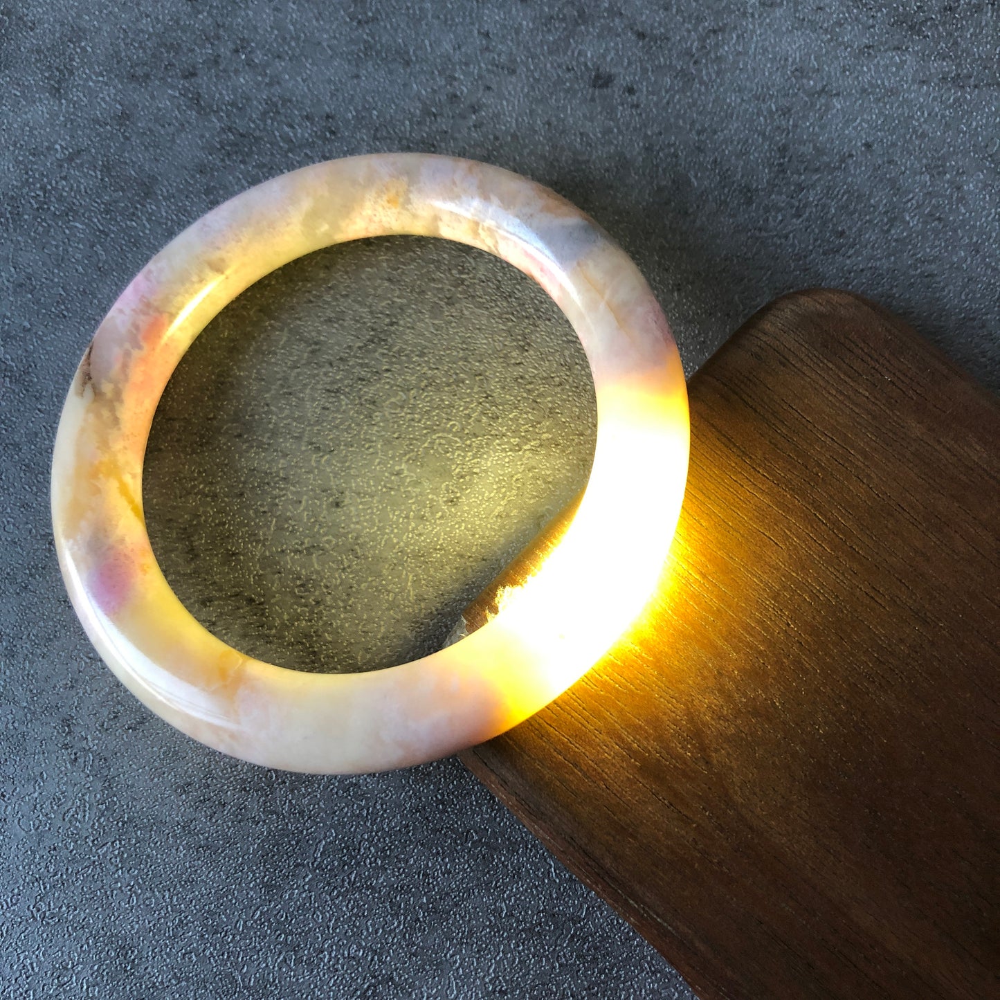52.8mm Natural Rhodonite Bangle | Ice Queen | Raw Stone Bracelet | Healing Stone Gift for her | Rhodonite Jewelry for Women | Gemstone Gift, white stone bangle, pink stone bangle, raw crystal bangle, love stone jewelry, small size bangle