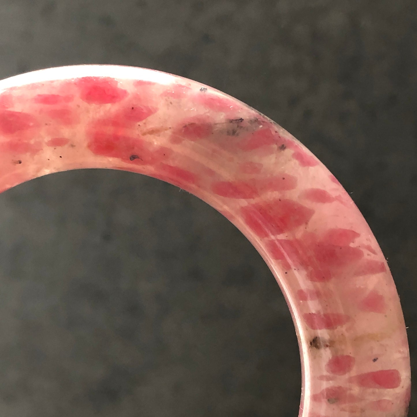 54.8mm Natural Rhodonite Stone Bangle Bracelet | Cherry Plum Blossom Sakura Rain | Chinese Danqing | Crystal Gemstone Bangle Gift for her