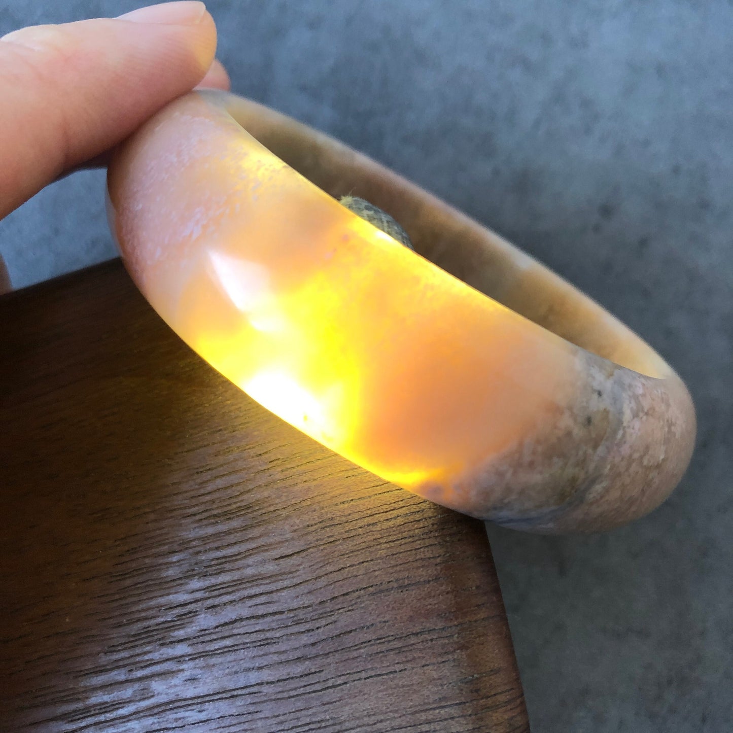 58.1mm Natural Rhodonite Stone Bangle Bracelet | Milky White Pink & Gold | Pink Crystal Gemstone Rock Bangle | Healing Stone Gift for her, pink flower bangle, icy crystal bracelet, raw stone bracelet, pink rock bangle, raw stone bracelet