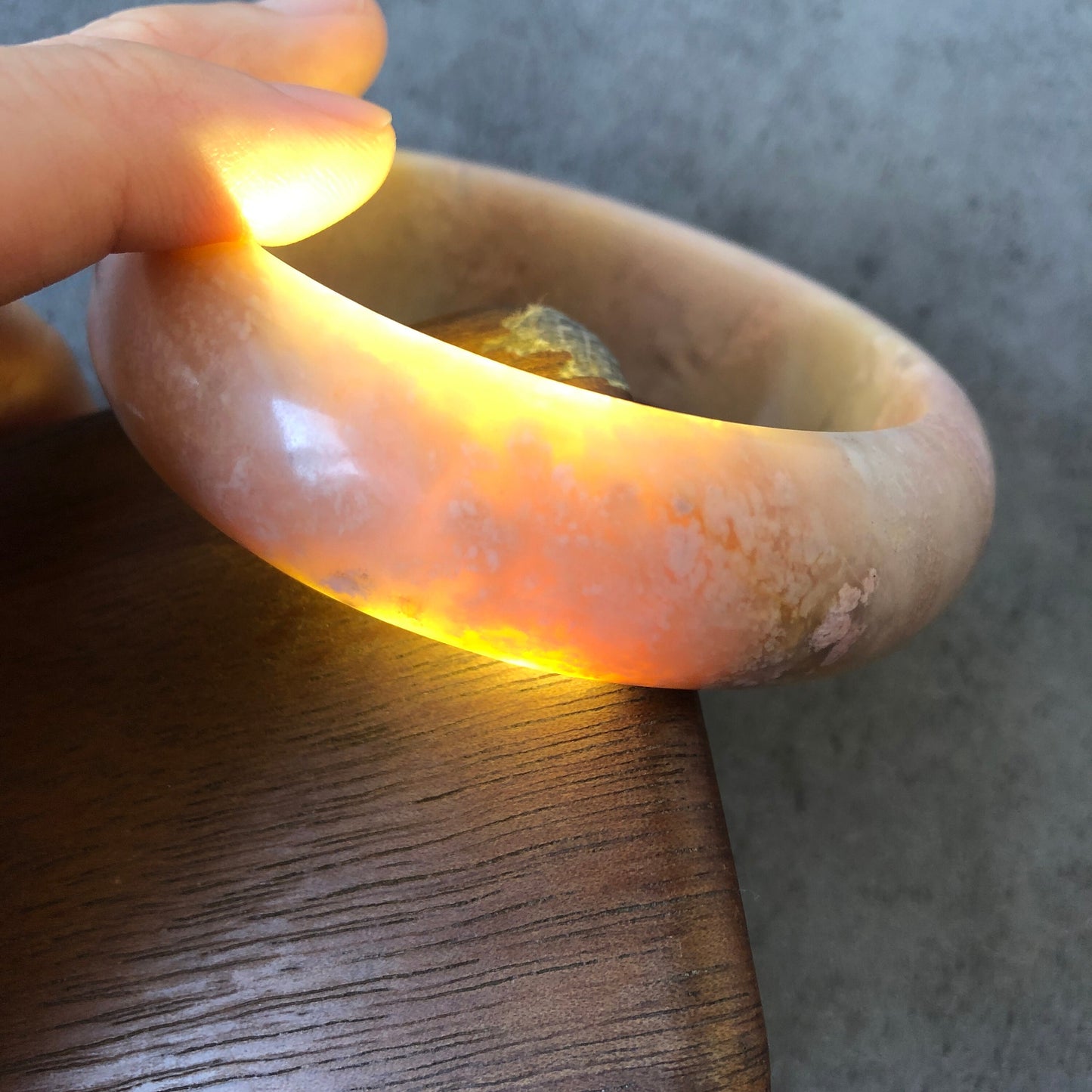 58.1mm Natural Rhodonite Stone Bangle Bracelet | Milky White Pink & Gold | Pink Crystal Gemstone Rock Bangle | Healing Stone Gift for her, pink flower bangle, icy crystal bracelet, raw stone bracelet, pink rock bangle, raw stone bracelet