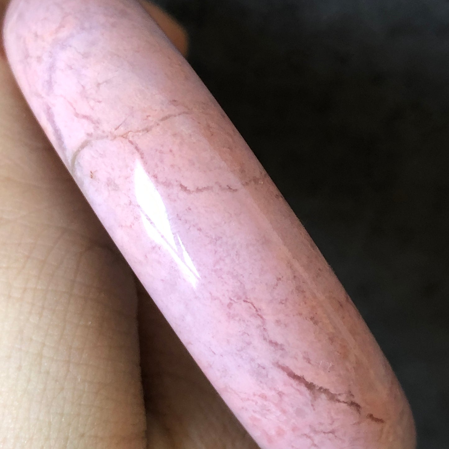 58.4mm Premium Natural Rhodonite Stone Bangle Bracelet | Baby Pink Gold | Pink Crystal Bangle | Gemstone Bracelet | Healing Stone for Women, premium bangle, pink stone bangle, pink raw stone bangle, pink rock bangle, pink gemstone bracelet
