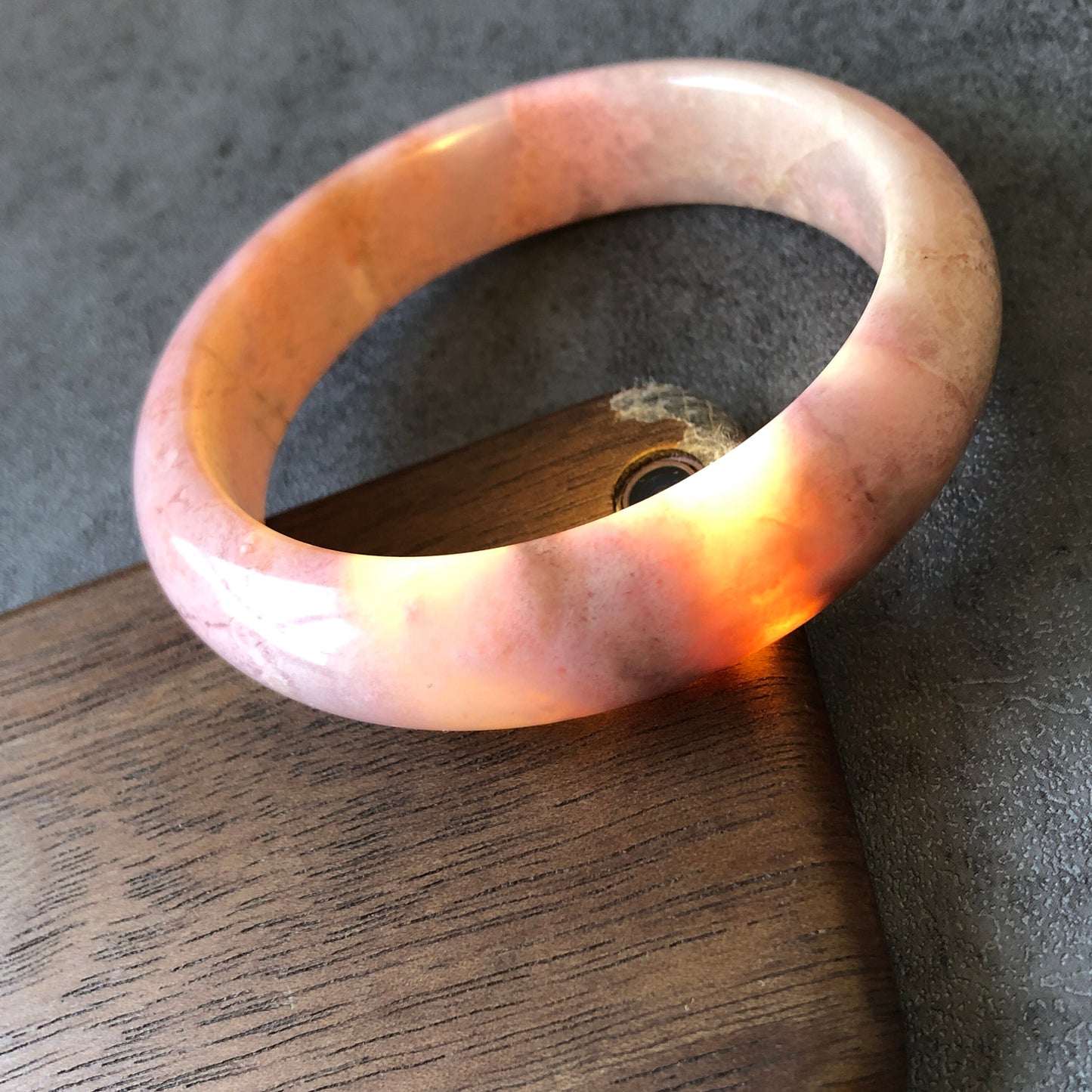 58.4mm Premium Natural Rhodonite Stone Bangle Bracelet | Baby Pink Gold | Pink Crystal Bangle | Gemstone Bracelet | Healing Stone for Women, premium bangle, pink stone bangle, pink raw stone bangle, pink rock bangle, pink gemstone bracelet