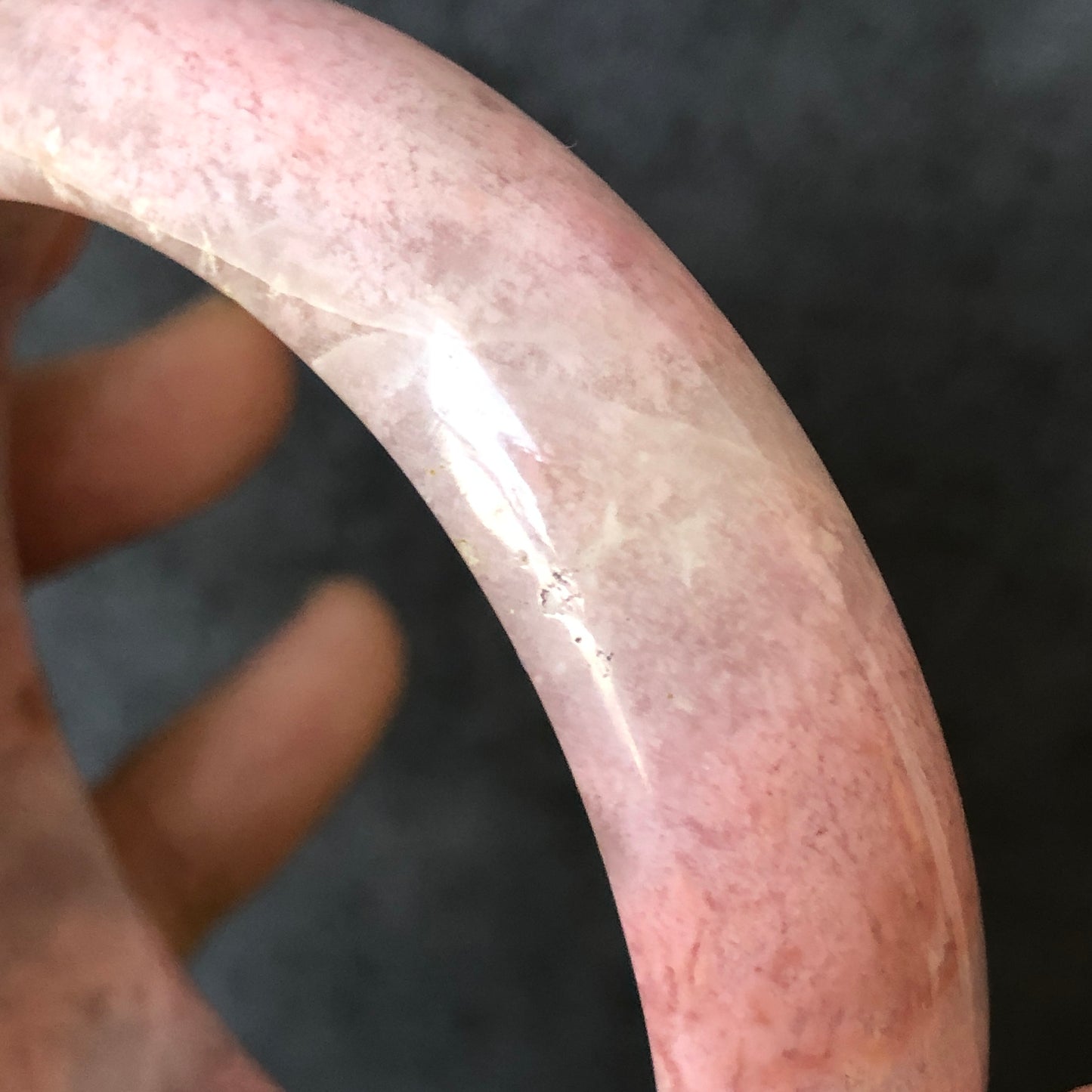 58.4mm Premium Natural Rhodonite Stone Bangle Bracelet | Baby Pink Gold | Pink Crystal Bangle | Gemstone Bracelet | Healing Stone for Women, premium bangle, pink stone bangle, pink raw stone bangle, pink rock bangle, pink gemstone bracelet