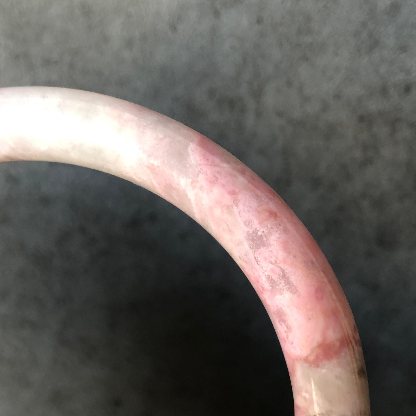 61.4mm Premium Rare Find Rhodonite Stone Bangle Bracelet | The Snowy | Milky White Pink | Crystal Gemstone Bangle | Healing Stone for Women, pink raw stone bangle, pink rock bracelet, white gemstone bangle, love stone gift for her, rhodonite jewelry