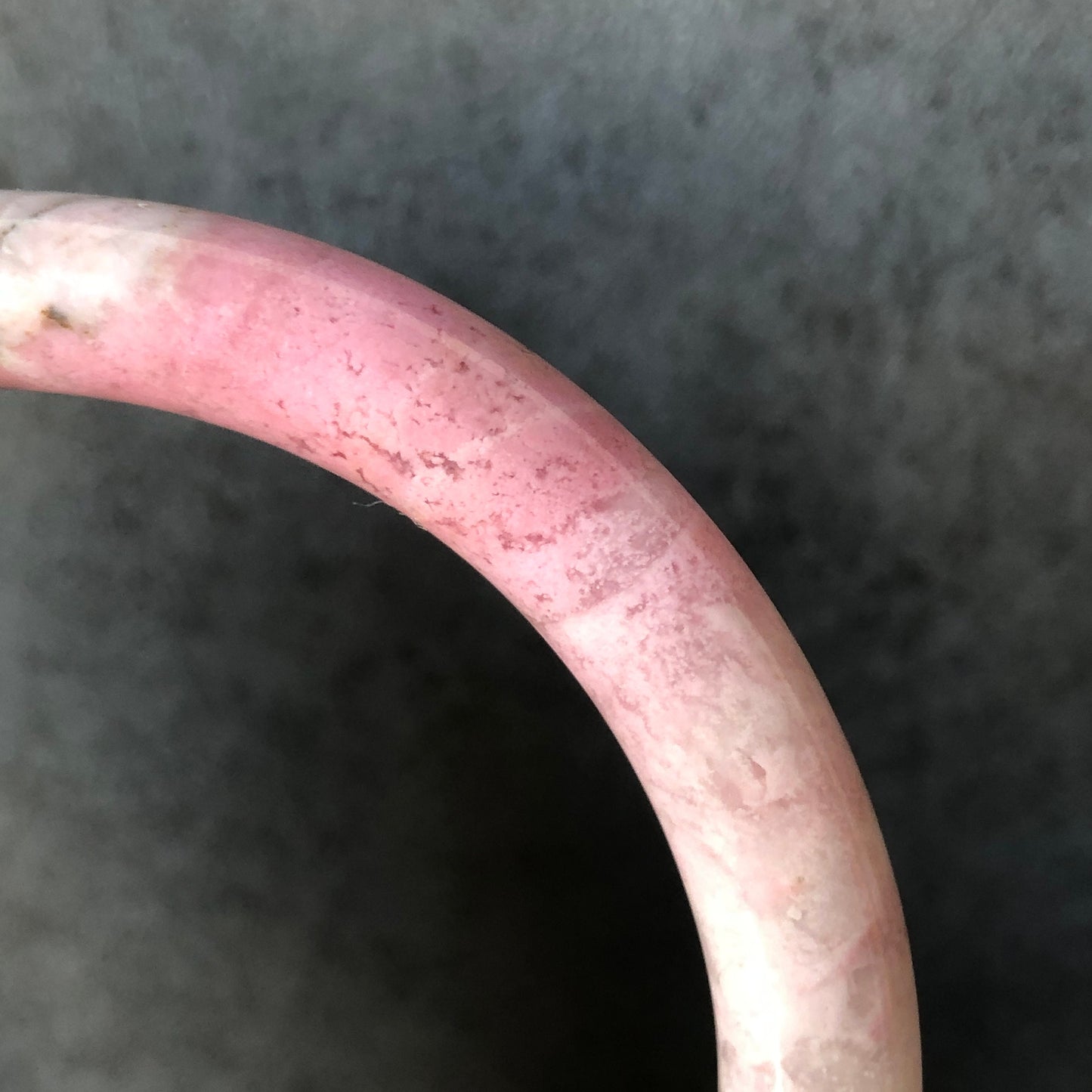 61.4mm Premium Rare Find Rhodonite Stone Bangle Bracelet | The Snowy | Milky White Pink | Crystal Gemstone Bangle | Healing Stone for Women, pink raw stone bangle, pink rock bracelet, white gemstone bangle, love stone gift for her, rhodonite jewelry