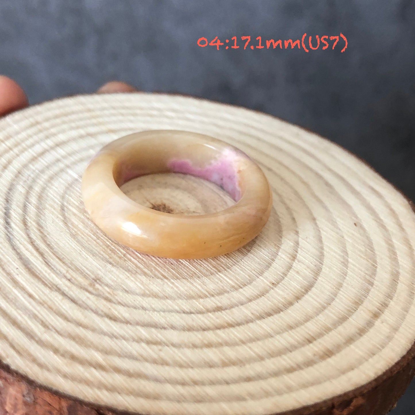 Natural High Quality Rhodonite Ring | 16-17mm+ (US 5.5-7.5) Collection| Tiny Bangle around the finger | Natural Stone| Healing Stone