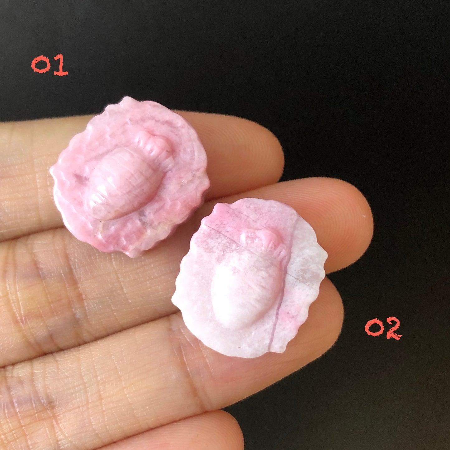 High Quality Natural Rhodonite Stone Carved Rabbit Bunny with Carrot Radish Pendant Charm | Icy Milky Pink | tailor made necklace bracelet