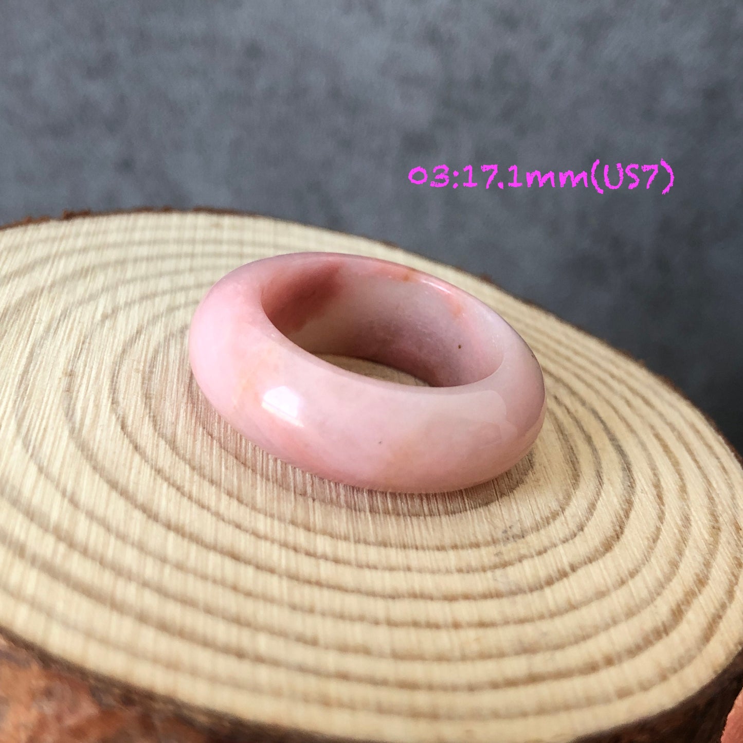 Natural Rhodonite Stone Crystal Ring | 16.9-17.3mm+ | US 6.5-7.5 | Pink with Brown, white and Black | The Heart Chakra Healing Gemstone