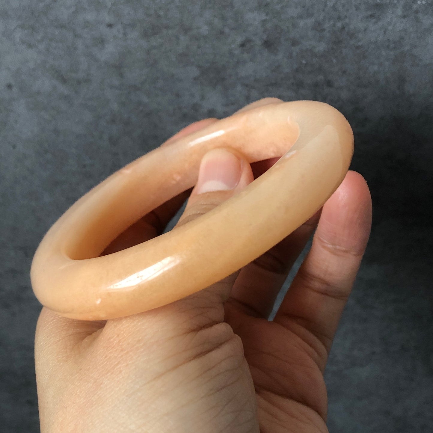 54-57mm Custom Size Natural She Taicui jade (Quartzite) Carved Kitten Cat Ears Crystal Oval Bangle bracelet | Icy Coral Colour | Cute Sweet