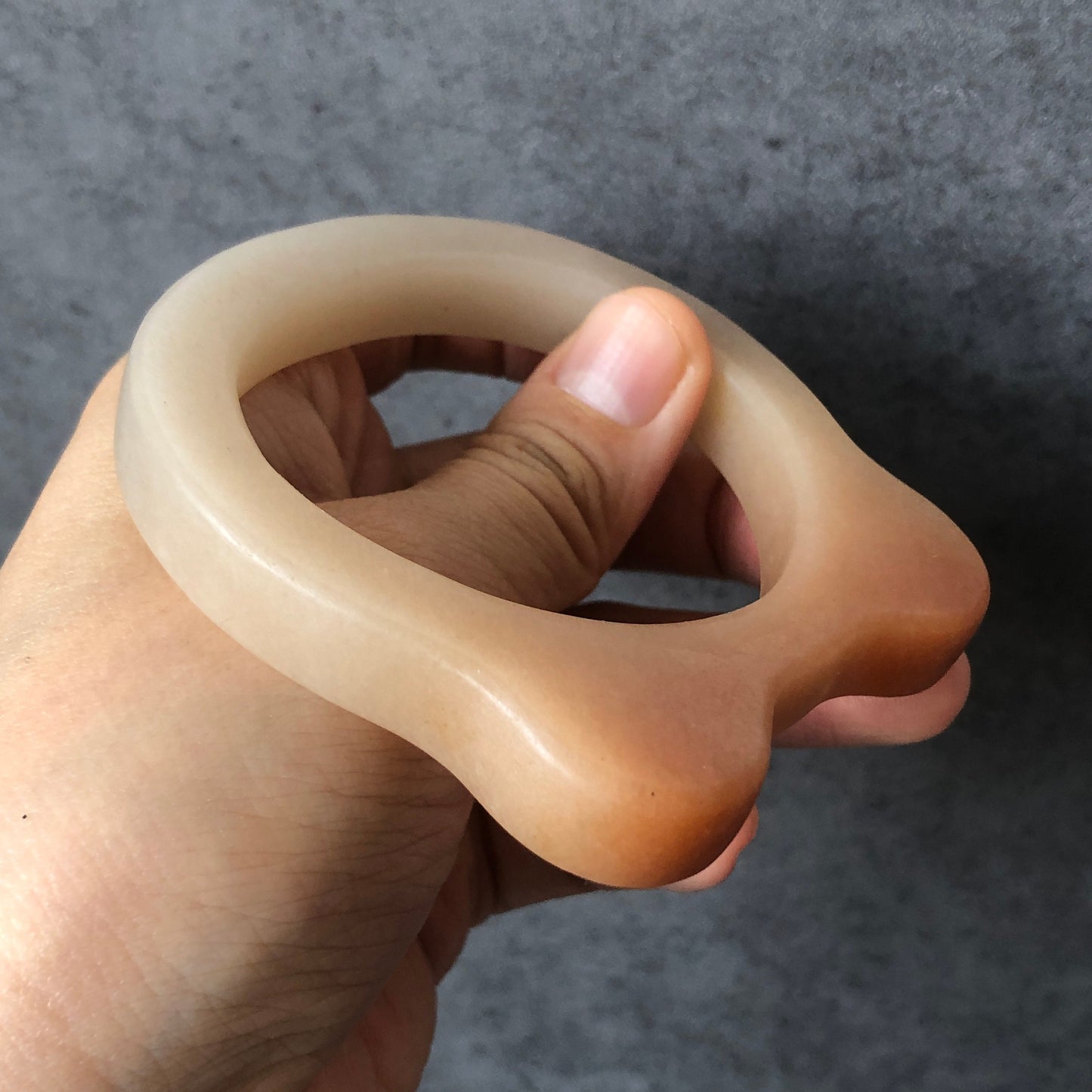 54mm Custom Size Natural SheTaicui jade (Quartzite) Carved Kitten Cat Ears Bangle Bracelet | Caramel Toast | Gradient Coral | Crystal