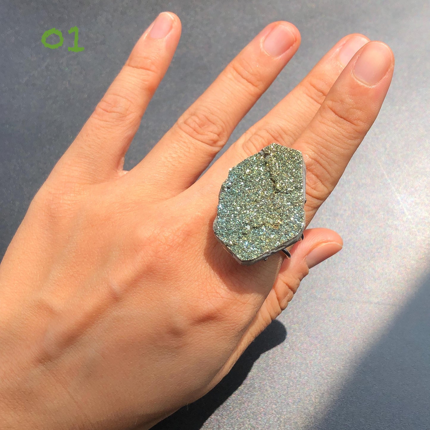 Raw Rainbow Pyrite & Calcite Ring, Raw Stone Ring, Sparky Big Raw Crystal Ring, Large Statement Ring men women, Chunky Irregular Stone Ring Gift, Huge Crystal Ring, Shiny Crystal Ring, Large Cocktail Ring, gold-plated copper ring, abundance stone