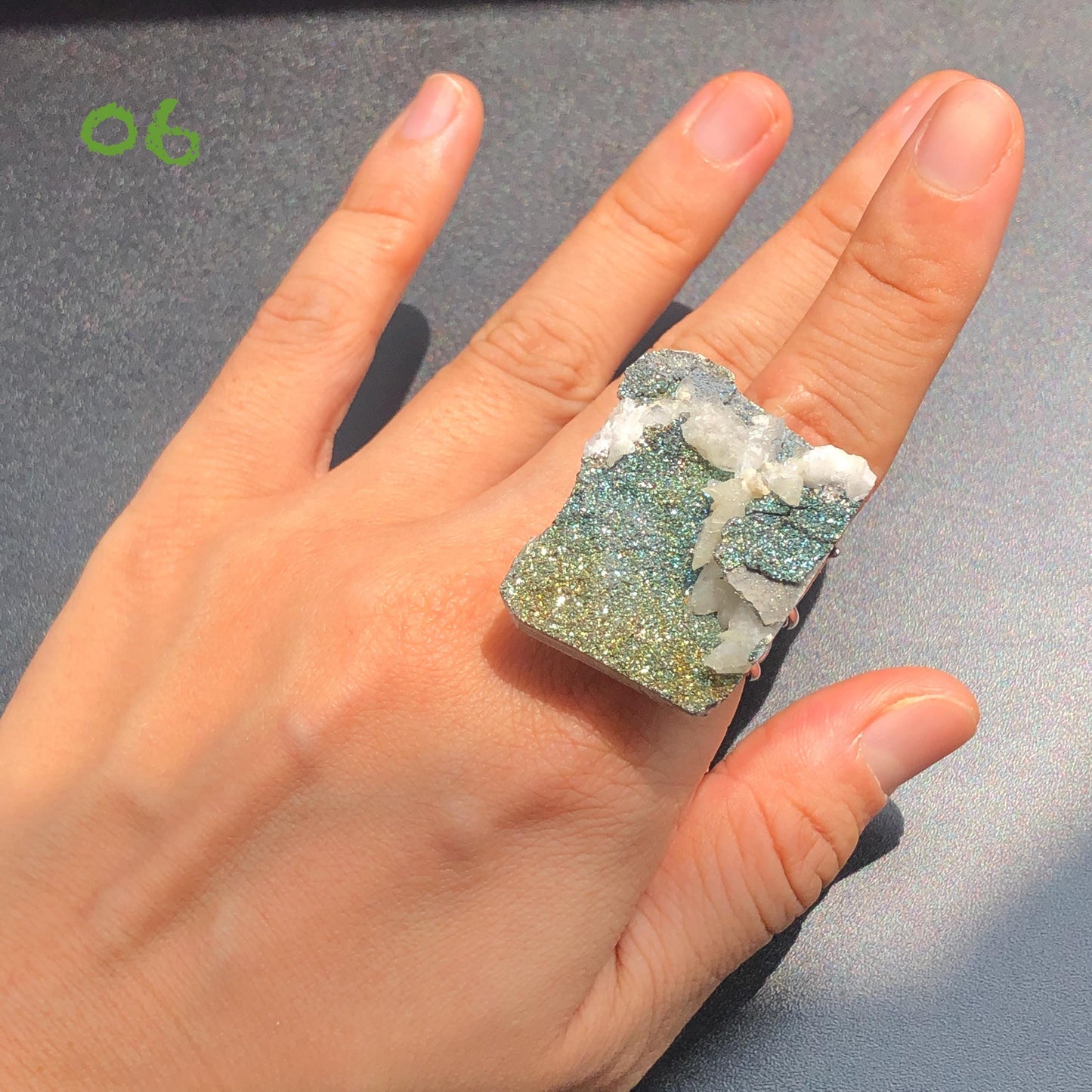 Raw Rainbow Pyrite & Calcite Ring, Raw Stone Ring, Sparky Big Raw Crystal Ring, Large Statement Ring men women, Chunky Irregular Stone Ring Gift, Huge Crystal Ring, birthstone ring, adjustable band ring, abundance stone ring, zodiac ring, extra large