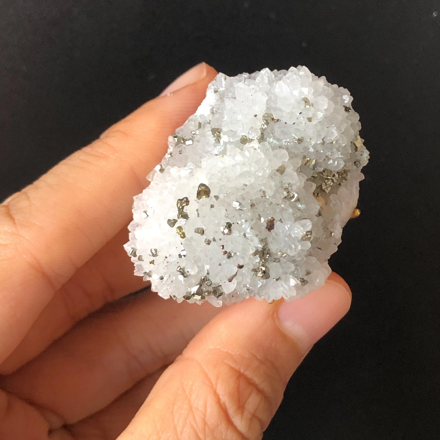 Raw Chalcopyrite and Clear Quartz Crystal Ring | Raw Stone Ring | Abundance Stone | Adjustable Statement Ring | Natural Gemstone Birthstone