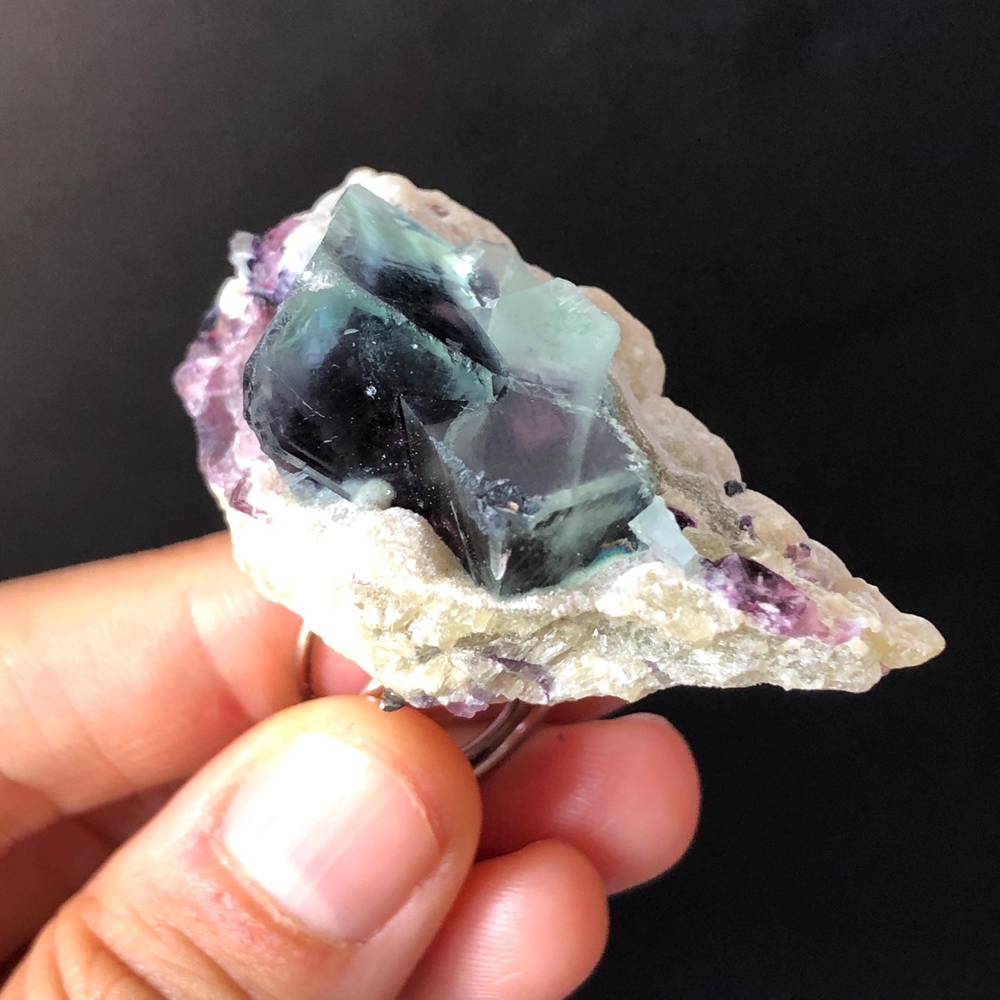 Raw Phantom Fluorite Ring, Big Raw Stone Ring Large Raw Crystal Ring Blue, Huge Statement Ring, Chunky Irregular Ring Gift, Adjustable Band Ring, Huge Cocktail Ring, Raw Mineral Ring, February March Birthstone Ring, Third Eye Chakra Crystal Ring