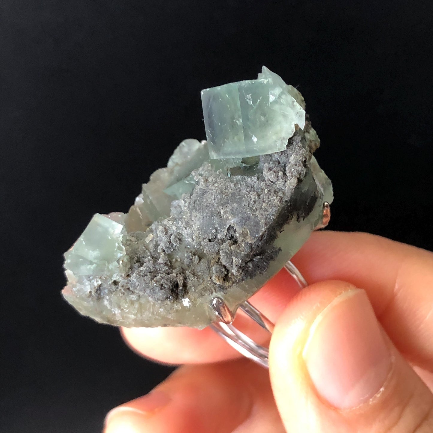 Raw Fluorite Ring, Big Raw Stone Ring Green, Large Raw Crystal Ring, Irregular Chunky Adjustable Statement Ring, Huge Cocktail Ring, birthstone gift for him and her, Ring for Men and Women, Third eye chakra stone ring, raw mineral ring, silver-plated