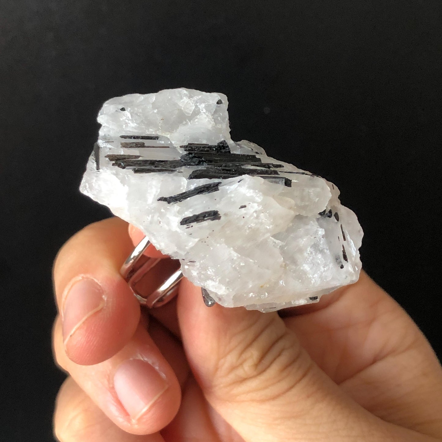 Black Tourmaline Quartz Ring, Large Raw Stone Ring Massive Raw Crystal Ring, Large Statement Ring, Chunky Irregular Oversized Gemstone Ring, silver-plated copper ring, huge cockail ring, root chakra stone for meditation, natural birthstone ring gift