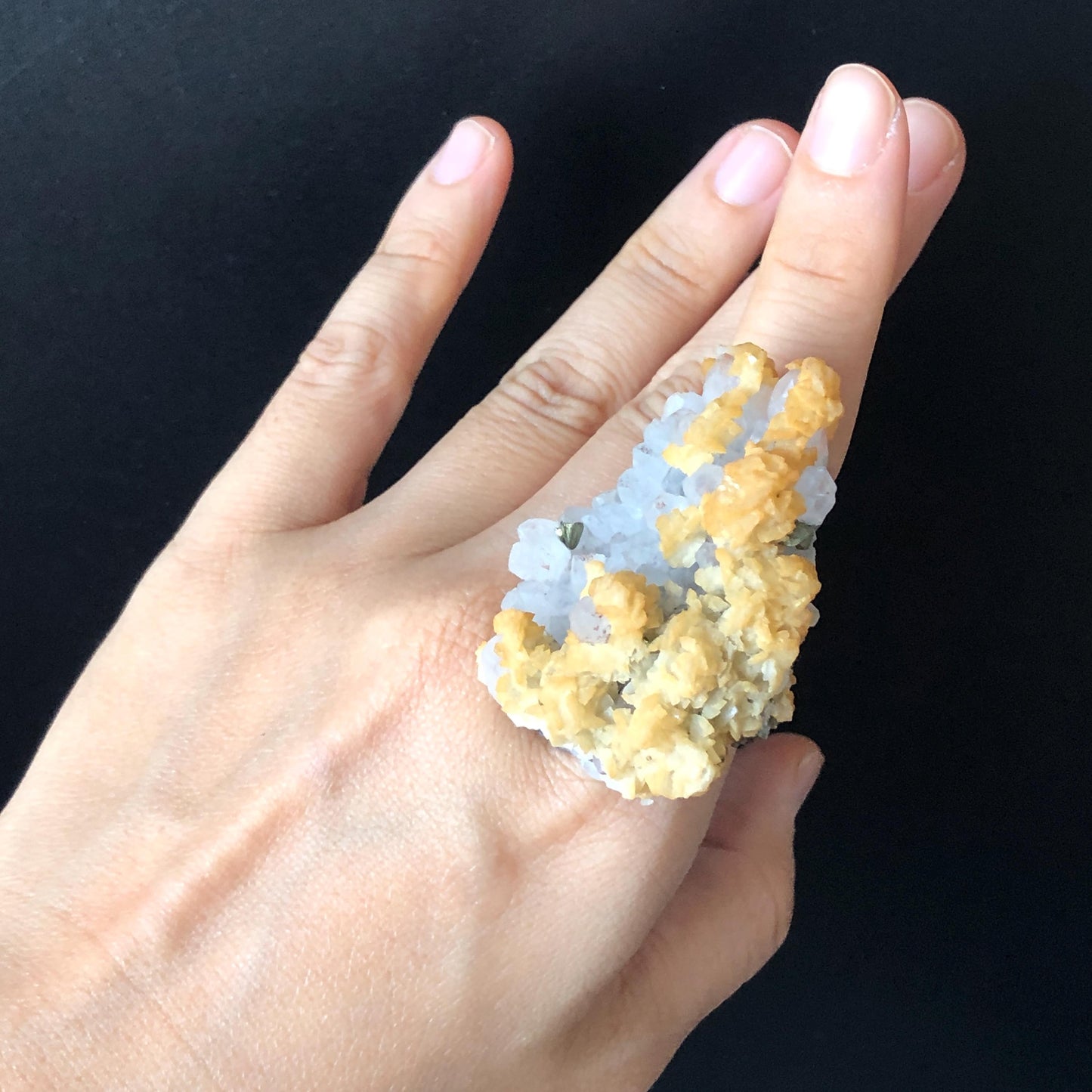 Raw Yellow Dolomite Chalcopyrite Quartz Ring, Huge Raw Stone Ring massive crystal ring, Large statement ring, oversized gemstone jewelry, Huge Cocktail ring, bold chunky irregular ring gift for men and women, raw mineral ring, silver-plated copper