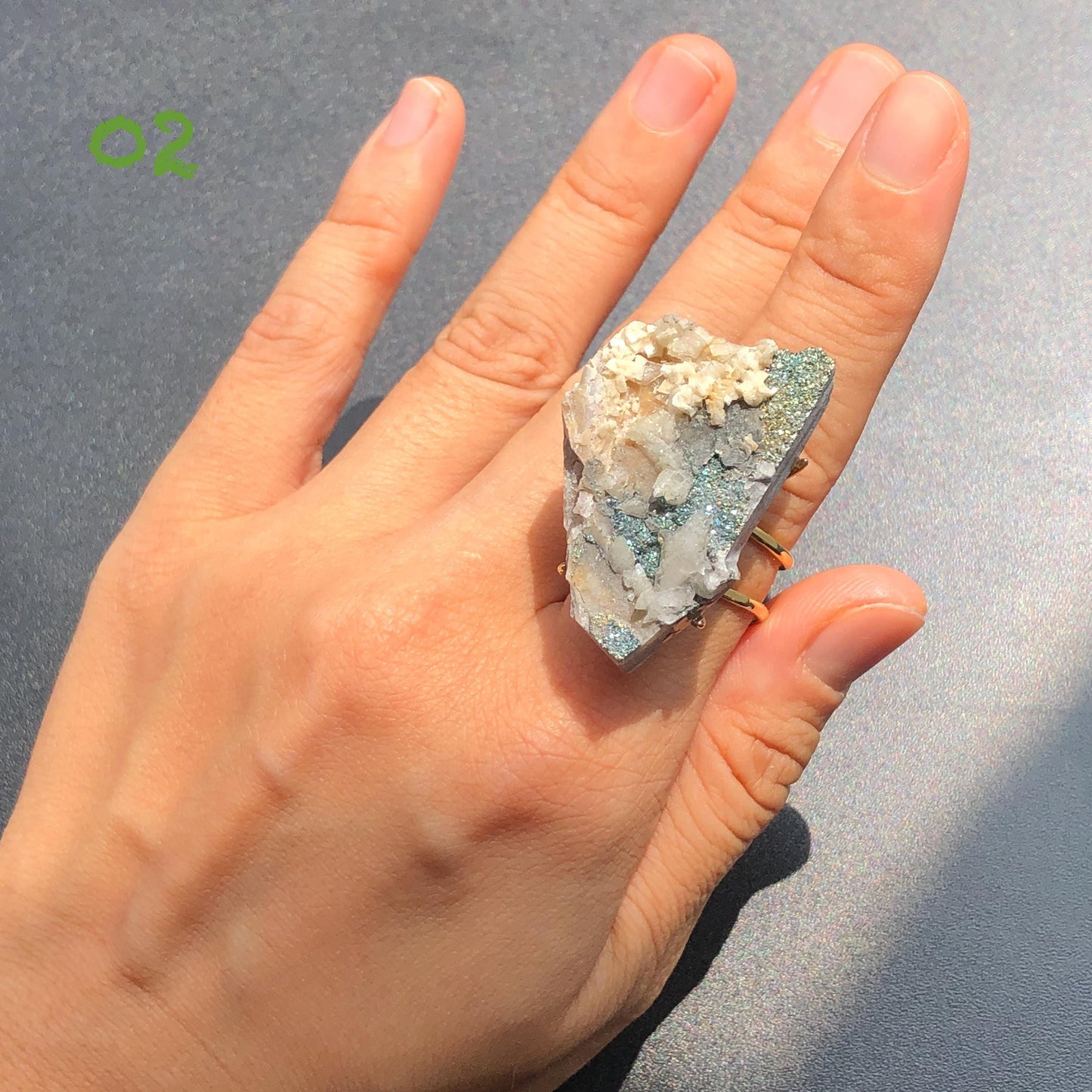 Raw Rainbow Pyrite & Calcite Ring, Raw Stone Ring, Sparky Big Raw Crystal Ring, Large Statement Ring men women, Chunky Irregular Stone Ring Gift, Huge Crystal Ring, Shiny Crystal Ring, Large Cocktail Ring, gold-plated copper ring, abundance stone