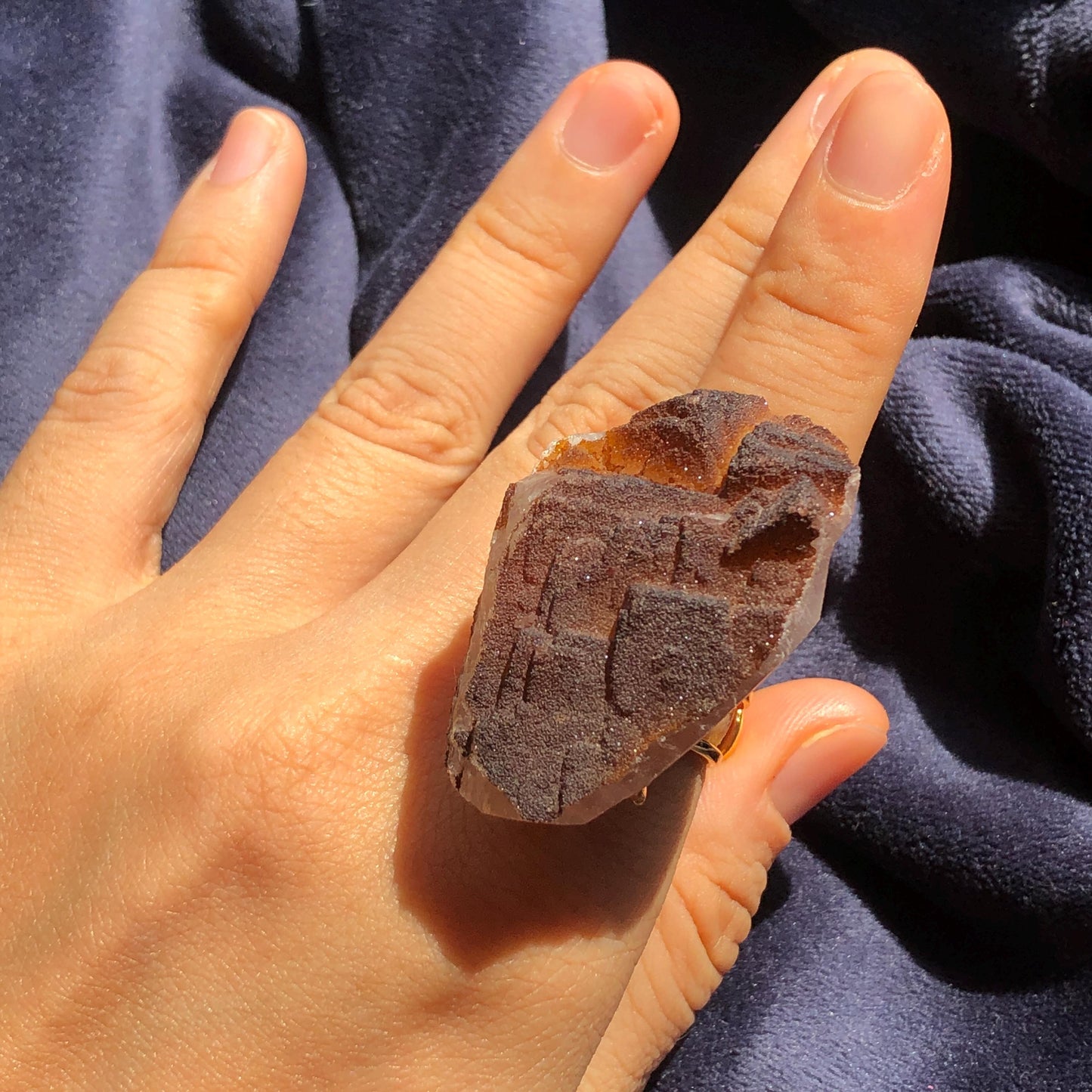 Raw Fluorite Ring, Chocolate Brown Fluorite Ring, Raw Crystal Ring, Raw Stone Ring, adjustable gemstone ring, Chunky Stone Ring, Large Statement Ring for Men and Women,Big Birthstone Ring, Raw Mineral Ring, Green Raw Crystal Ring, Crystal Band Ring
