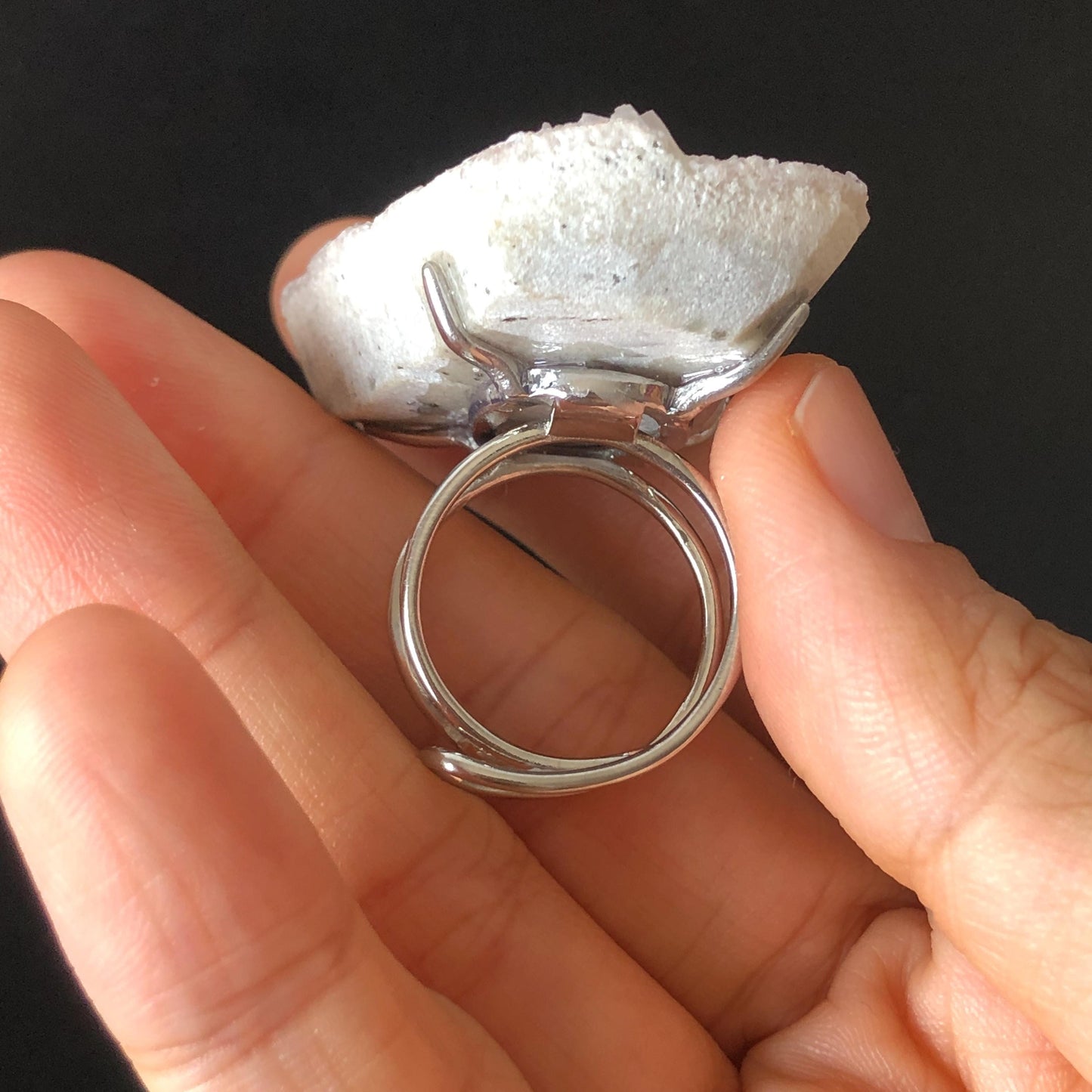 raw pink quartz ring, raw calcite ring , raw pink stone ring, raw pink quartz, pink quartz ring, Raw Stone Ring, Big Raw Crystal Ring Xlarge, Rough Huge Statement Ring, Chunky Irregular Raw Mineral Ring, Huge Stone Ring, Large statement ring