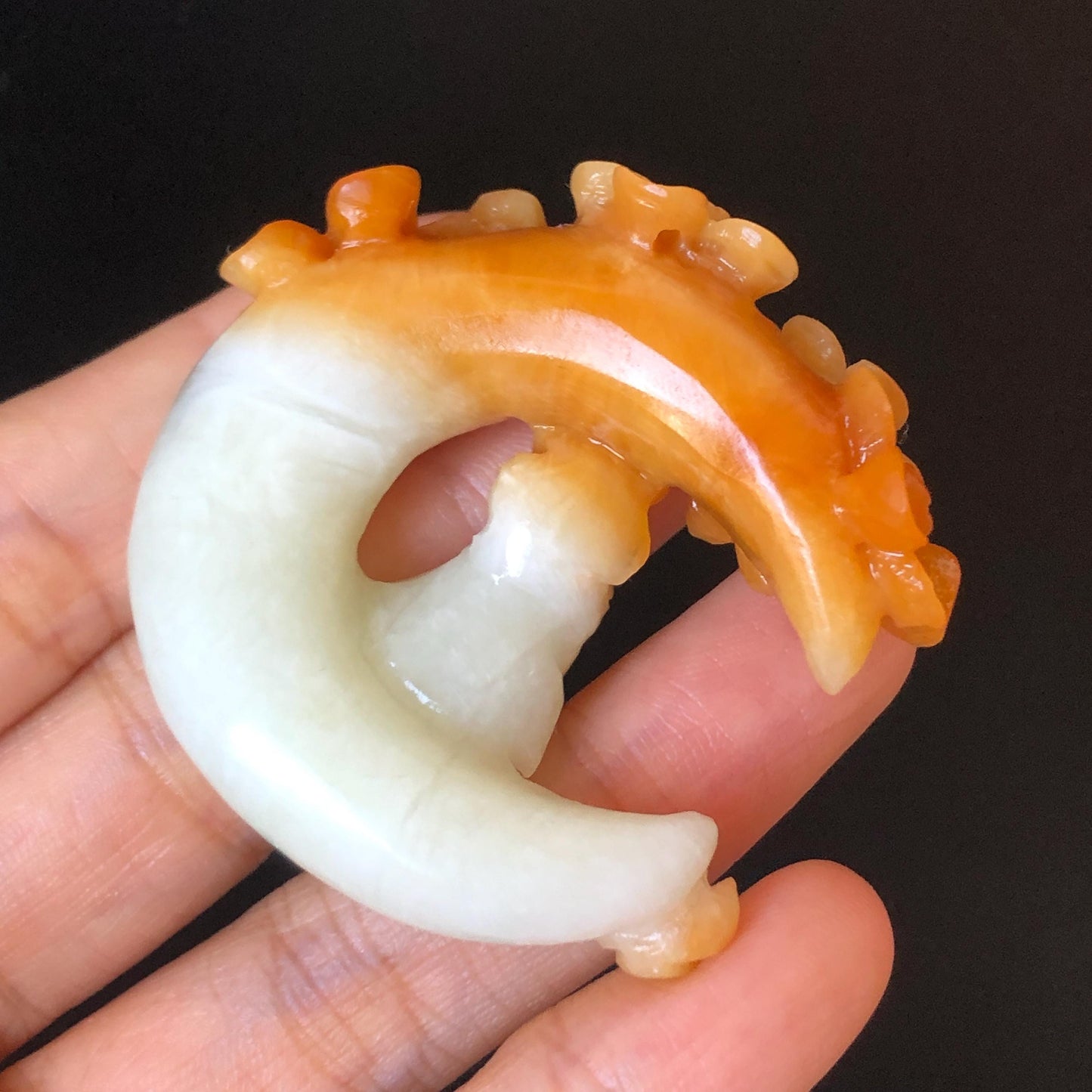 54.1mm Certificated Natural Xiu Jade Serpentine Hand Carved Moon Rabbit Bunny with flower bangle & pendant set | Accept Custom Size Order