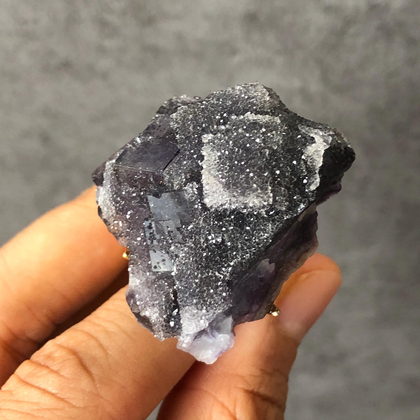 Raw Fluorite Ring, Deep Purple Cube, Sparky Large Raw Stone Ring Big Crystal Ring, Chunky Irregular ring gift, Huge Statement Ring, large cocktail ring, adjustable band ring, raw mineral ring, purple crystal gemstone, birthstone gift man women