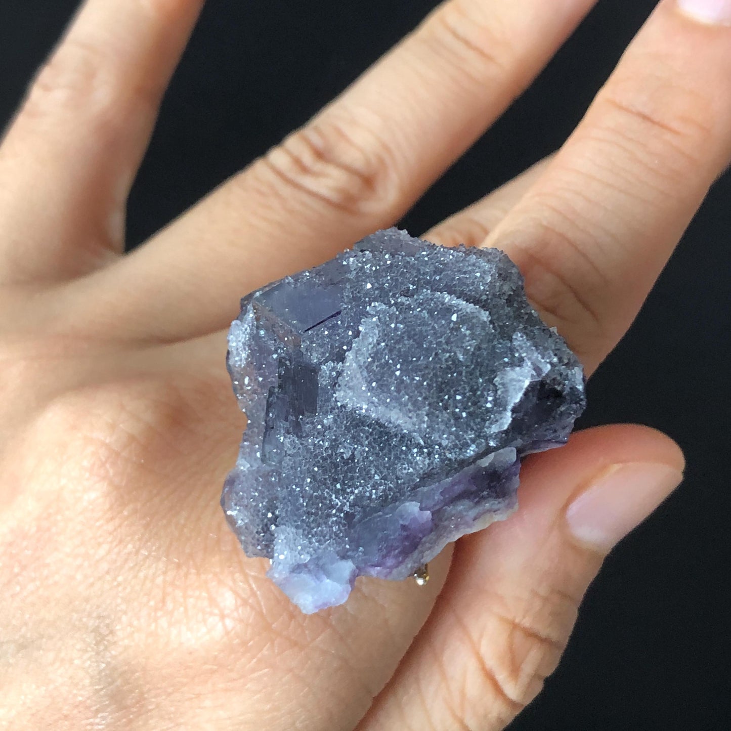 Raw Fluorite Ring, Deep Purple Cube, Sparky Large Raw Stone Ring Big Crystal Ring, Chunky Irregular ring gift, Huge Statement Ring, large cocktail ring, adjustable band ring, raw mineral ring, purple crystal gemstone, birthstone gift man women