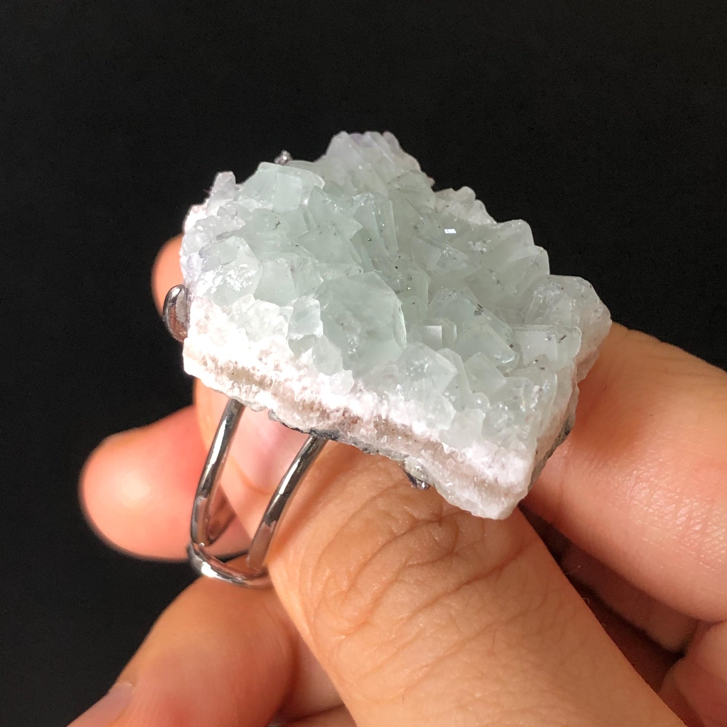 Raw Fluorite Ring, Big Blue Crystal Raw Stone Ring, Large Statement Ring, Chunky Irregular Ring Gift, Huge Gemstone Cocktail Ring Men Women