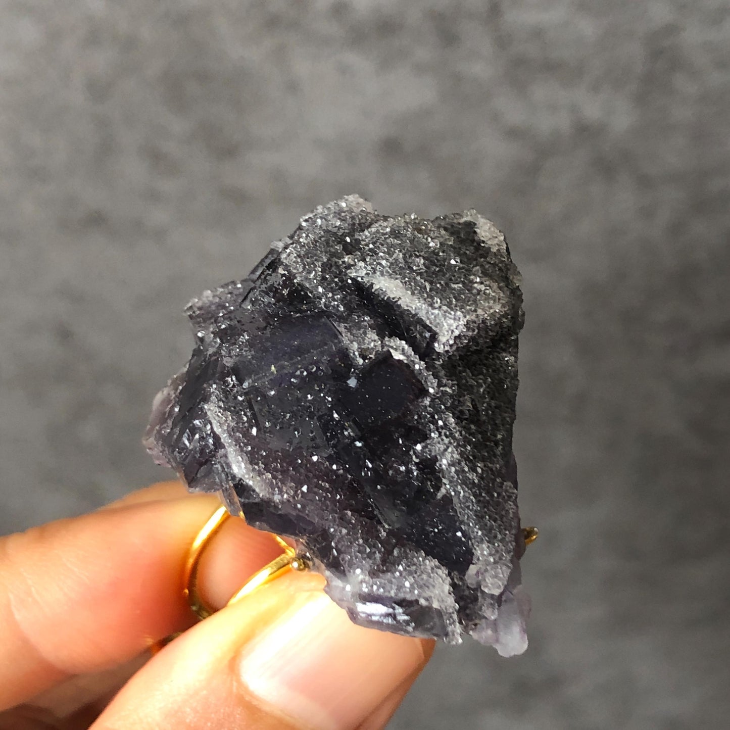 Raw Fluorite Ring, Deep Purple Cube, Sparky Large Raw Stone Ring Big Crystal Ring, Chunky Irregular ring gift, Huge Statement Ring, large cocktail ring, adjustable band ring, raw mineral ring, purple crystal gemstone, birthstone gift man women