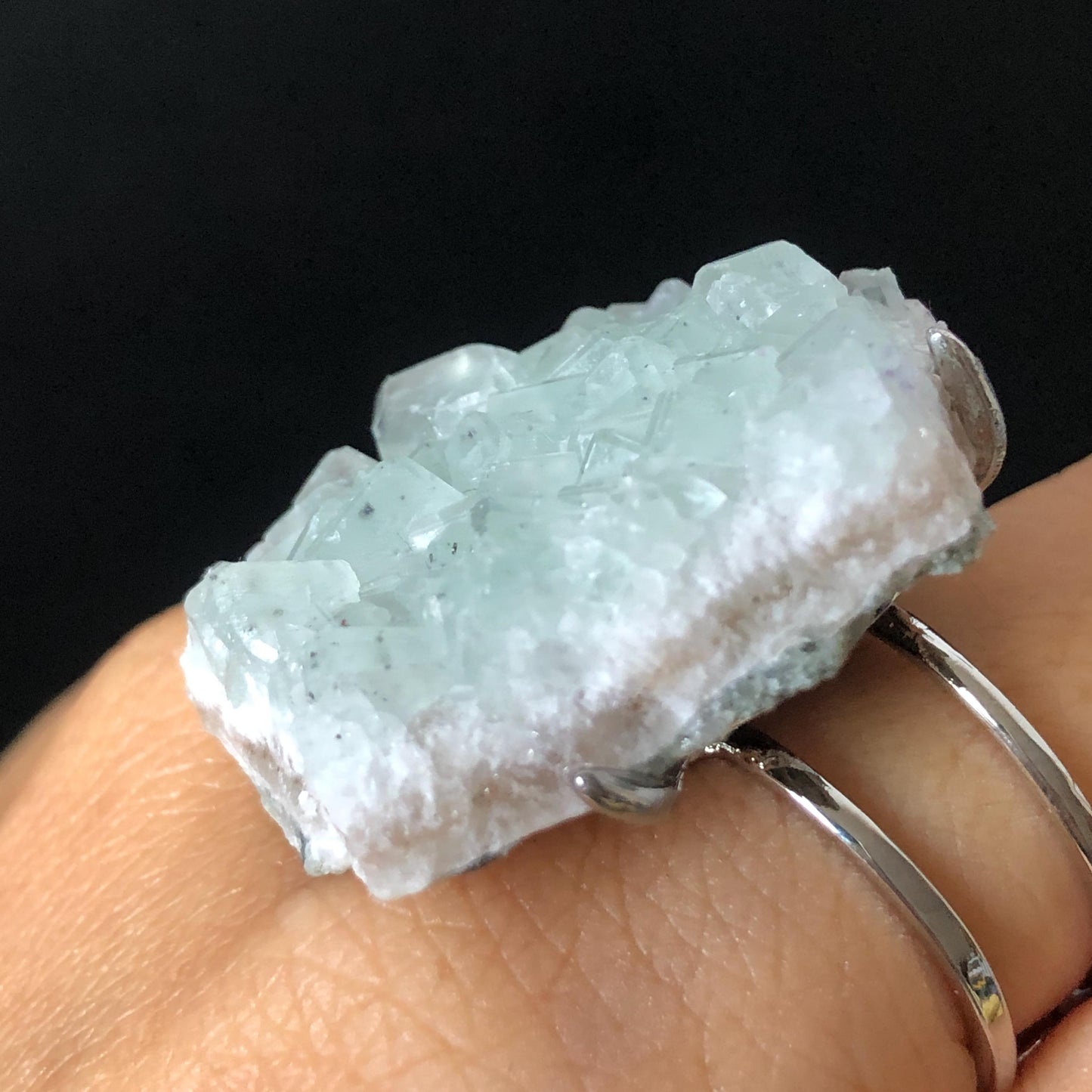 Raw Fluorite Ring, Big Blue Crystal Raw Stone Ring, Large Statement Ring, Chunky Irregular Ring Gift, Huge Gemstone Cocktail Ring Men Women
