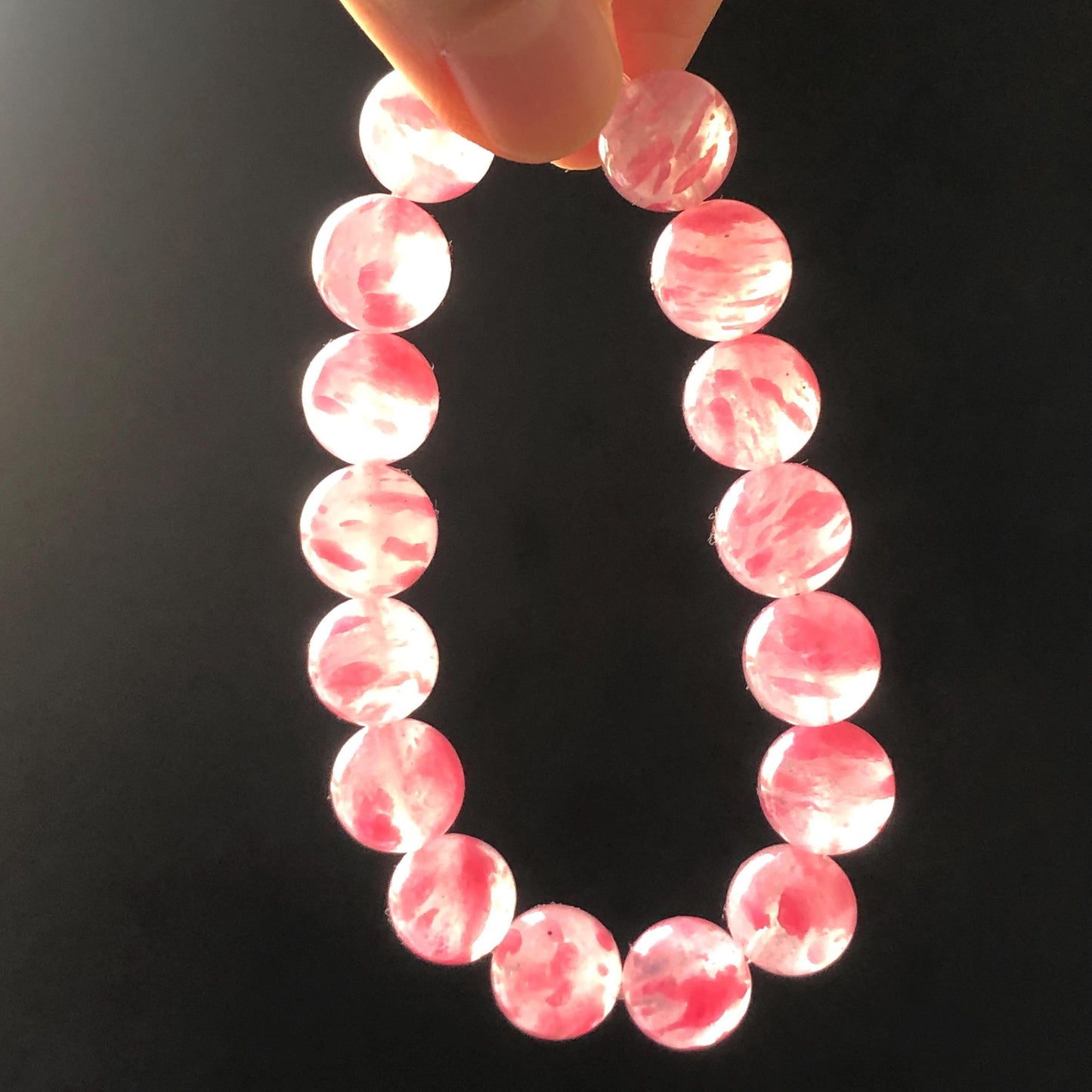 Ultra-rare AAA Rhodonite Sakura Rain Bracelet | Cherry Plum Blossom | Frozen Cherry | Icy Translucent Crystal bead Bracelet | Love Stone