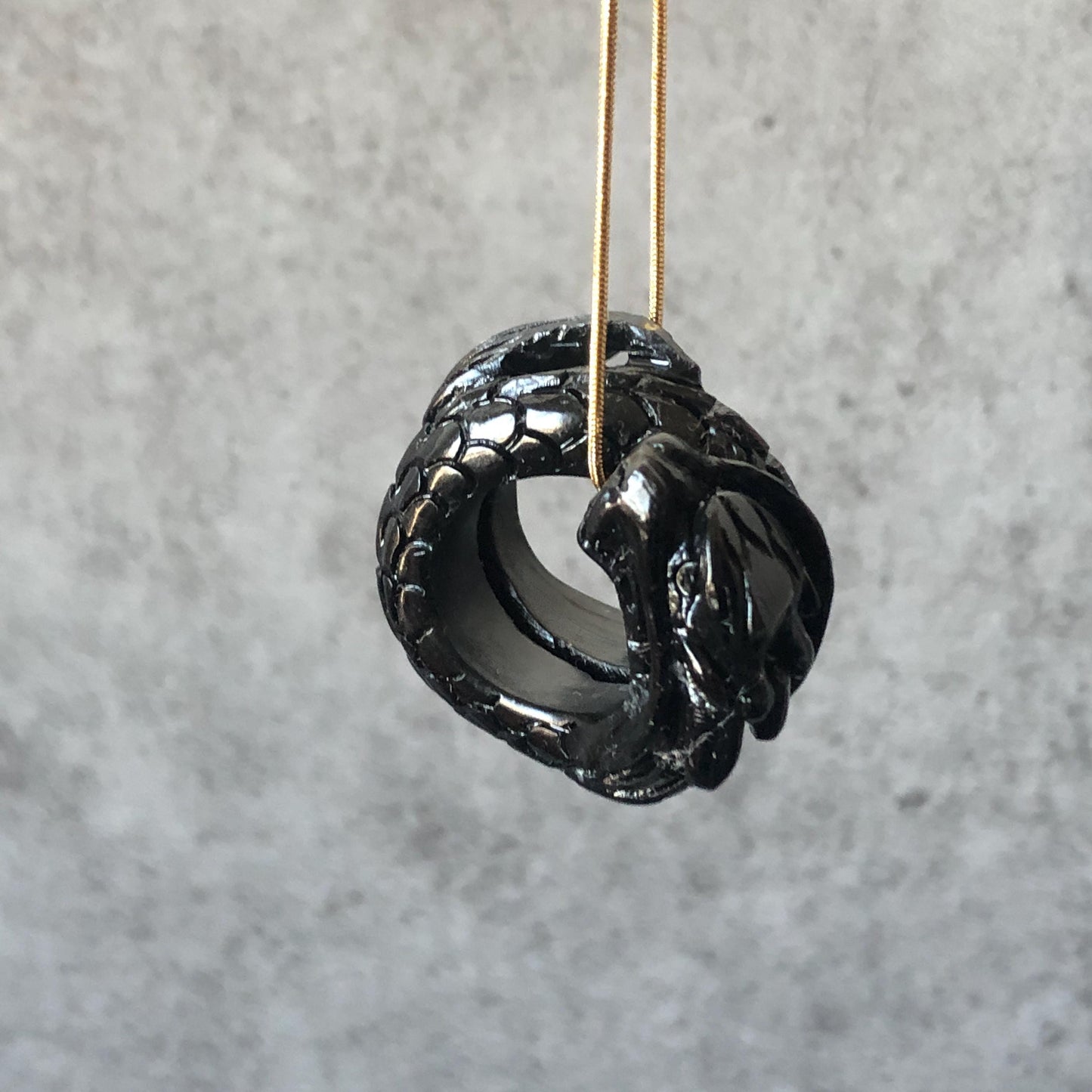 Certified Custom Size Natural Xiu Jade Serpentine Hand Carved Black Dragon Ring |17.1mm (US 6.5-7) Black Jade Statement Ring for Men & Women, chinese jade with certificate, untreated jade ring, hand engraved jade ring, gift for her, men thumb ring