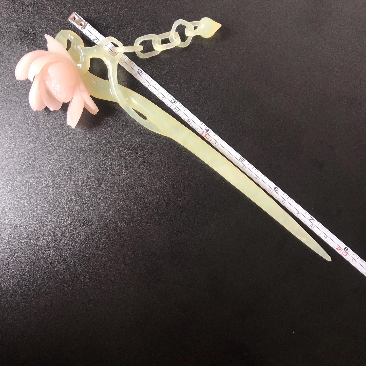 Natural Xiu Jade Serpentine Hand Carved Pink Lotus Flower Hair Pin | Pink & Green Jade Hair Stick | Asian Chinses Vintage Style Gift for her, japanese hairpin korean hair stick chinese jade hair comb pink jade green jade carving hand engraved flower hairpin, bridal shower wedding hair fork
