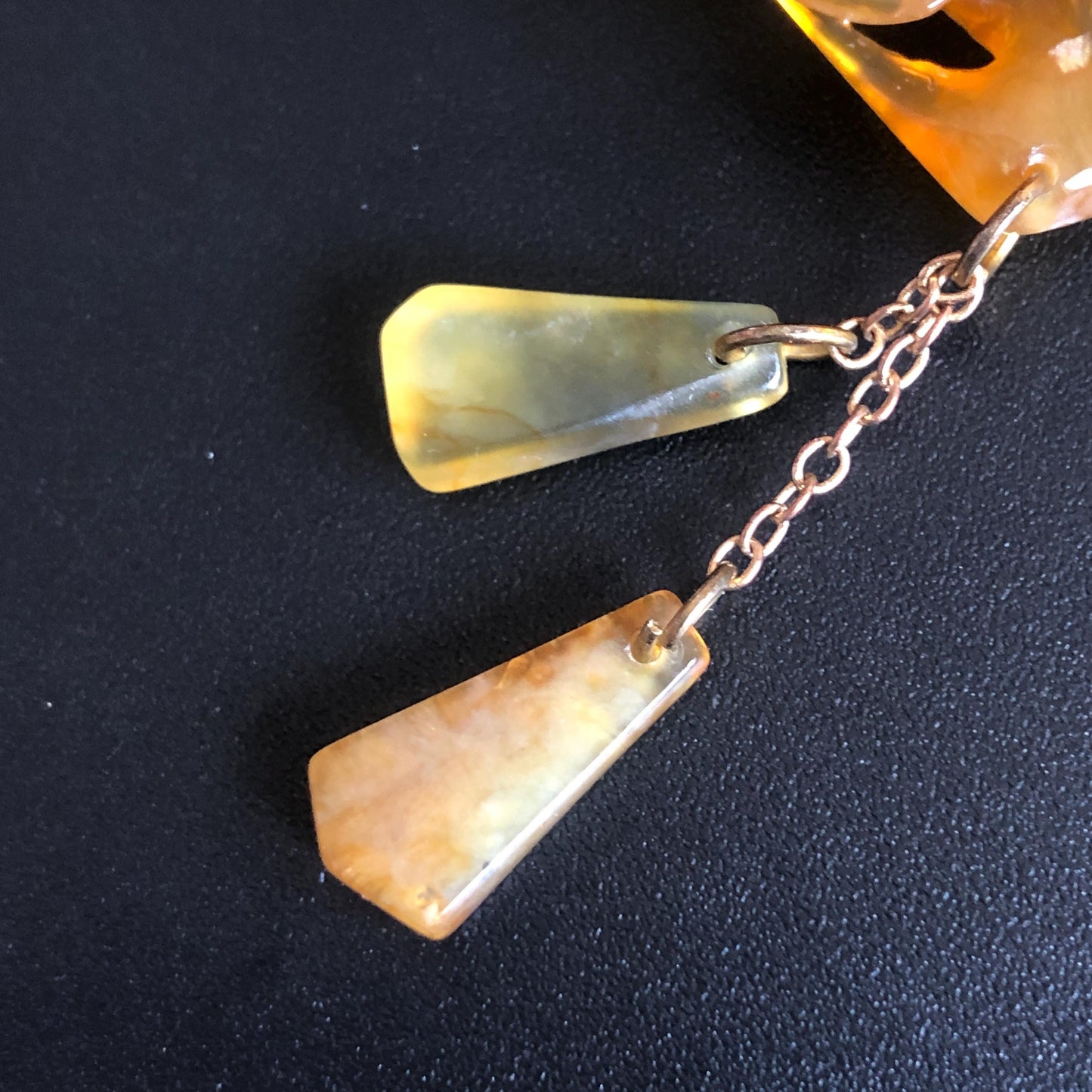 Natural Xiu Jade Serpentine Hand Carved Magpie Birds & Peony Flower Pendant Adjustable Necklace | Golden Yellow Stone Crystal Gemstone Gift for her natural jade carving bird carving peony carving flower carving hand carved jade pendant hand engraved magpie yellow jade icy chinese jade vintage jade necklace adjustable necklace certified jade certificate luck charm