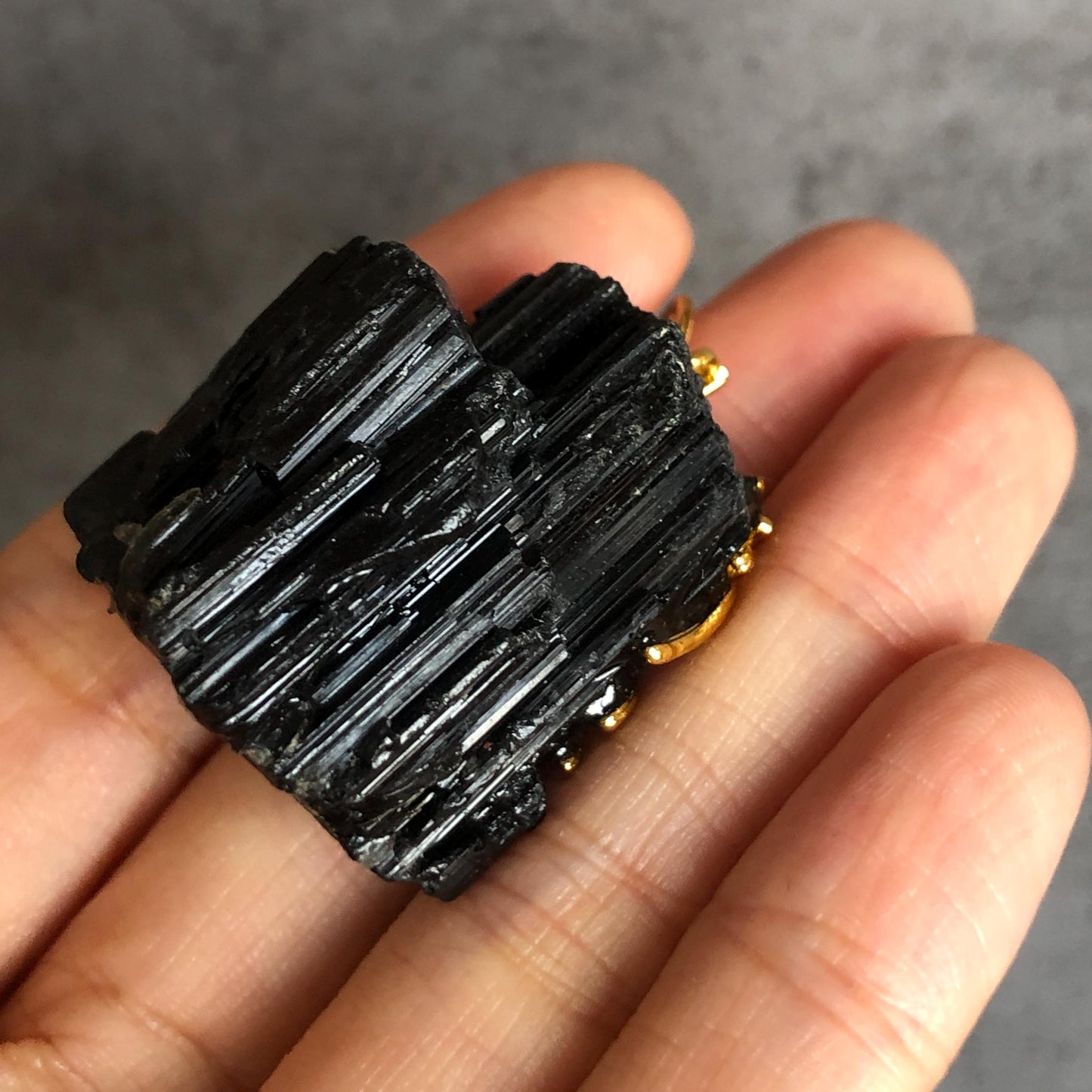 Raw Black Tourmaline Crystal Pendant | Sparkling Bling Raw Stone Charm | Root Chakra | Natural Raw Minerals Gemstone Birthstone Gift for her raw minerals stone pendant large crystal charm irregular stone chunky crystal pendant meditative stone black crystal pendant for men women charm necklace