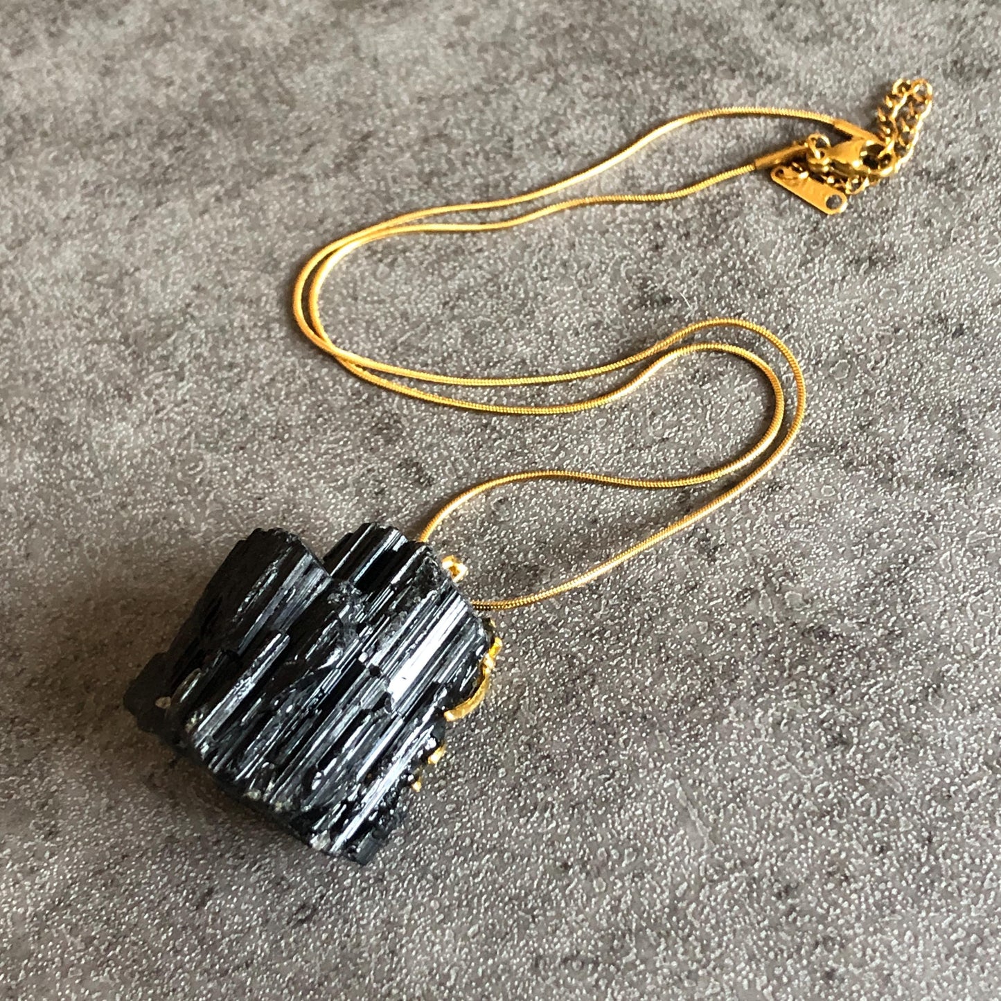 Raw Black Tourmaline Crystal Pendant | Sparkling Bling Raw Stone Charm | Root Chakra | Natural Raw Minerals Gemstone Birthstone Gift for her raw minerals stone pendant large crystal charm irregular stone chunky crystal pendant meditative stone black crystal pendant for men women charm necklace