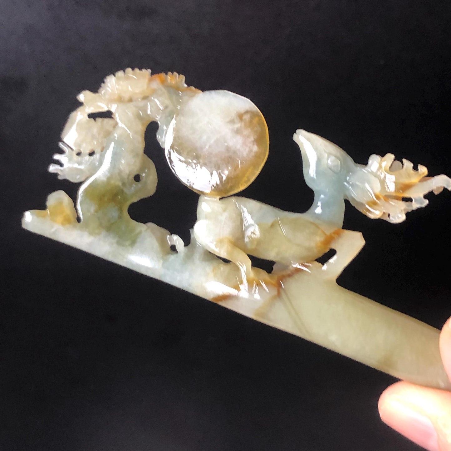 Certificate Xiu Jade Serpentine Hand Carved Deer with Pine Tree & Moon Hair Pin | Green Jade Hair Stick | Asian Chinese Vintage Gift for her green jade carving hand engraved deer hair stick carved pine tree hair fork hanfu hair comb chinese hairpin korean hair stick japanese hairpin antique hair comb certified natural jade