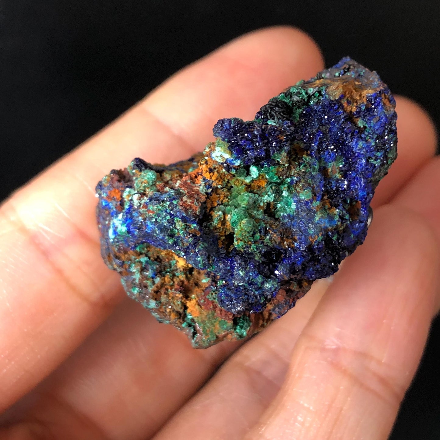 Raw Azurite Malachite Ring | Raw Minerals Stone Ring | Sparkling Blue | Adjustable Statement Band Ring | Third Eye Chakra | Silver-plated copper ring, irregular chunky big crystal ring large stone ring huge statement ring large cocktail ring raw stone ring blue crystal ring green crystal ring gift for her