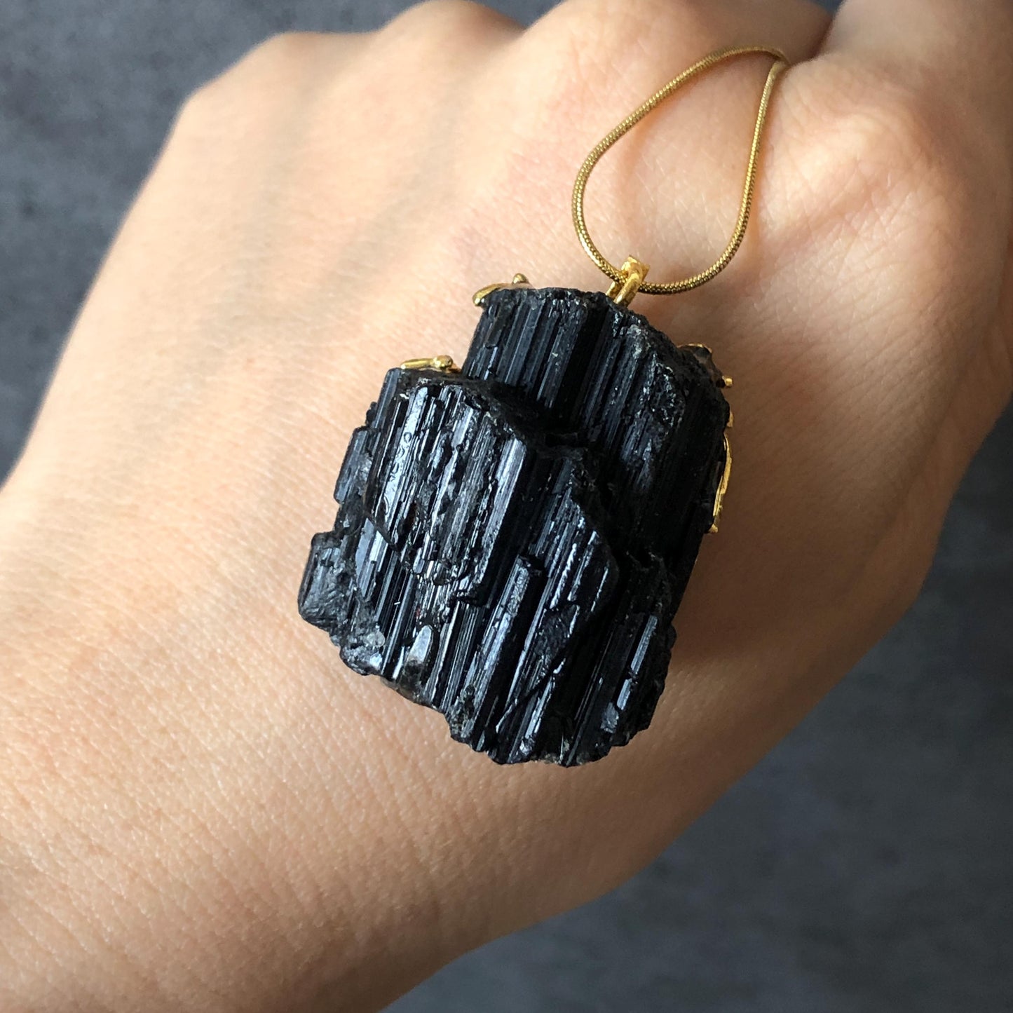 Raw Black Tourmaline Crystal Pendant | Sparkling Bling Raw Stone Charm | Root Chakra | Natural Raw Minerals Gemstone Birthstone Gift for her raw minerals stone pendant large crystal charm irregular stone chunky crystal pendant meditative stone black crystal pendant for men women charm necklace