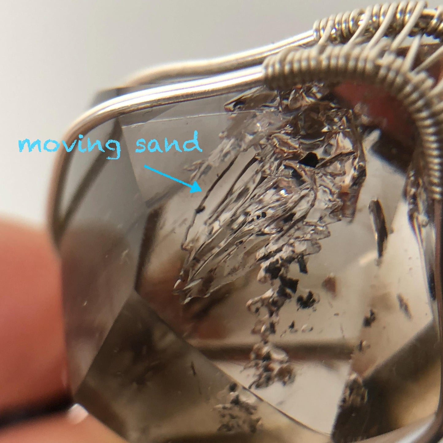 Rare Smoky Herkimer Diamond Sterling Silver Pendant Adjustable Necklace | Polished Enhydro Crystal | Moving Sand & Bubble with Rainbow Stone Gift for her gemstone charm necklace crystal choker healing stone birthstone necklace gift rainbow inclusion black herkimer diamond herkimer quartz