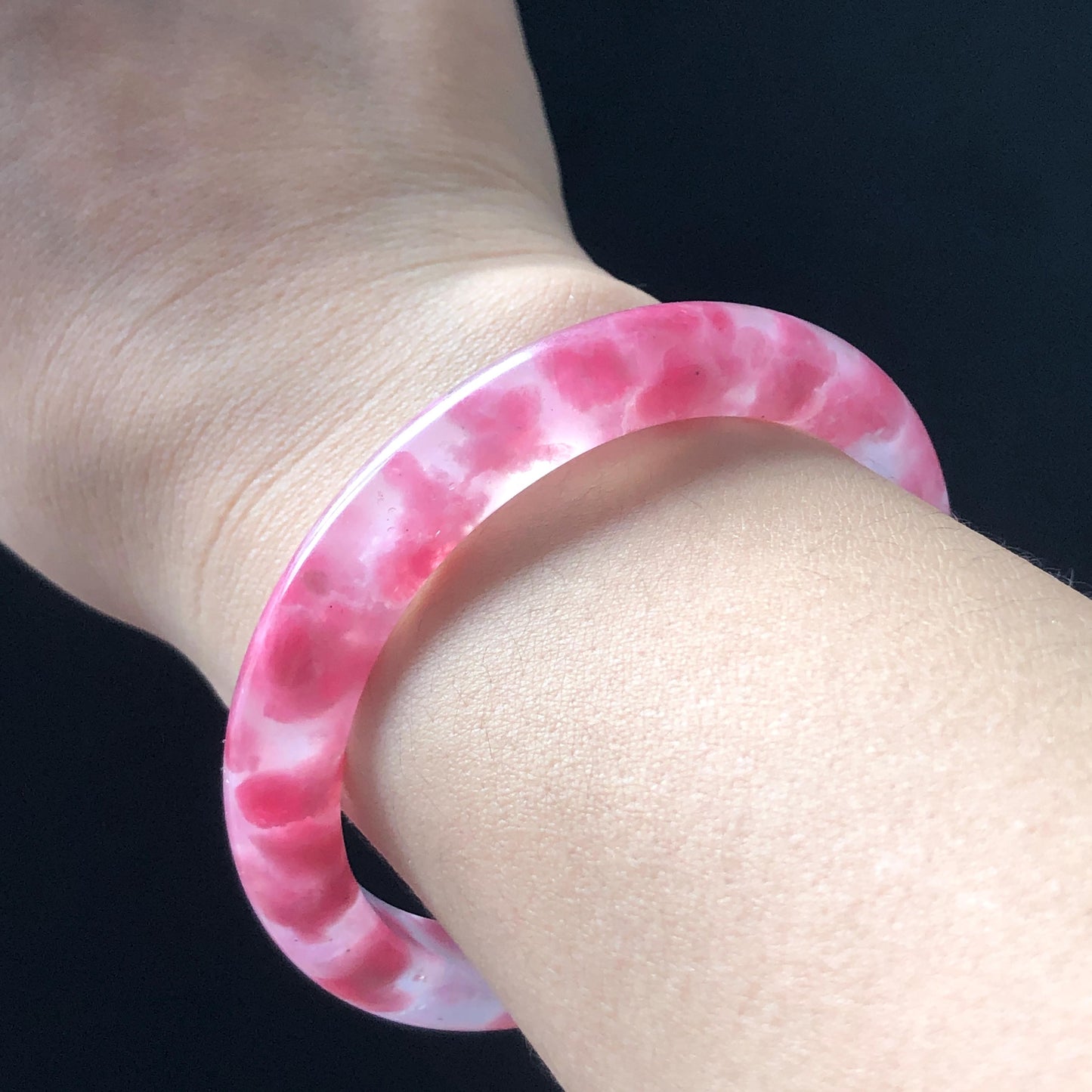 55.1mm Ultra-rare Natural Icy Rhodonite Crystal Gemstone Bangle Stone Bracelet | Blossom Flowers | Sakura Rain | Pink Plum Cherry Blossom icy natural crystal bracelet gemstone bangle pink stone bangle love stone healing stone heart chakra healing crystal mediative stone pink gemstone gift for her mother day gift