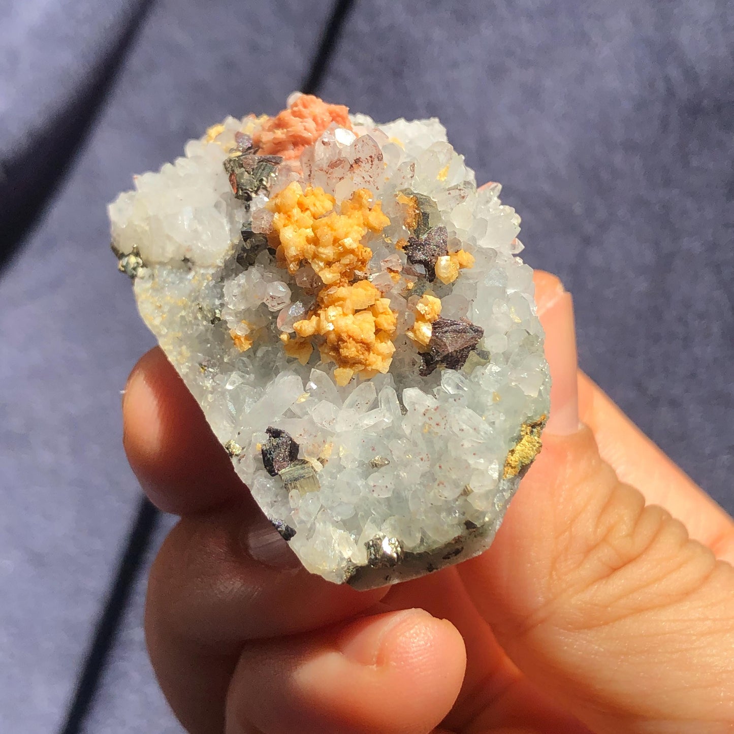 Raw Pyrite Dolomite Barite Ring, Big Stone Rough Large Crystal Adjustable Statement Band Ring, Irregular Chunky Minerals Specimen Ring Gift for her, raw stone ring raw minerals ring minerals specimen ring pink crystal yellow stone silver gemstone ring statement ring for men Huge Crystal Ring large stone ring big gemstone ring silver plated copper ring birthstone ring