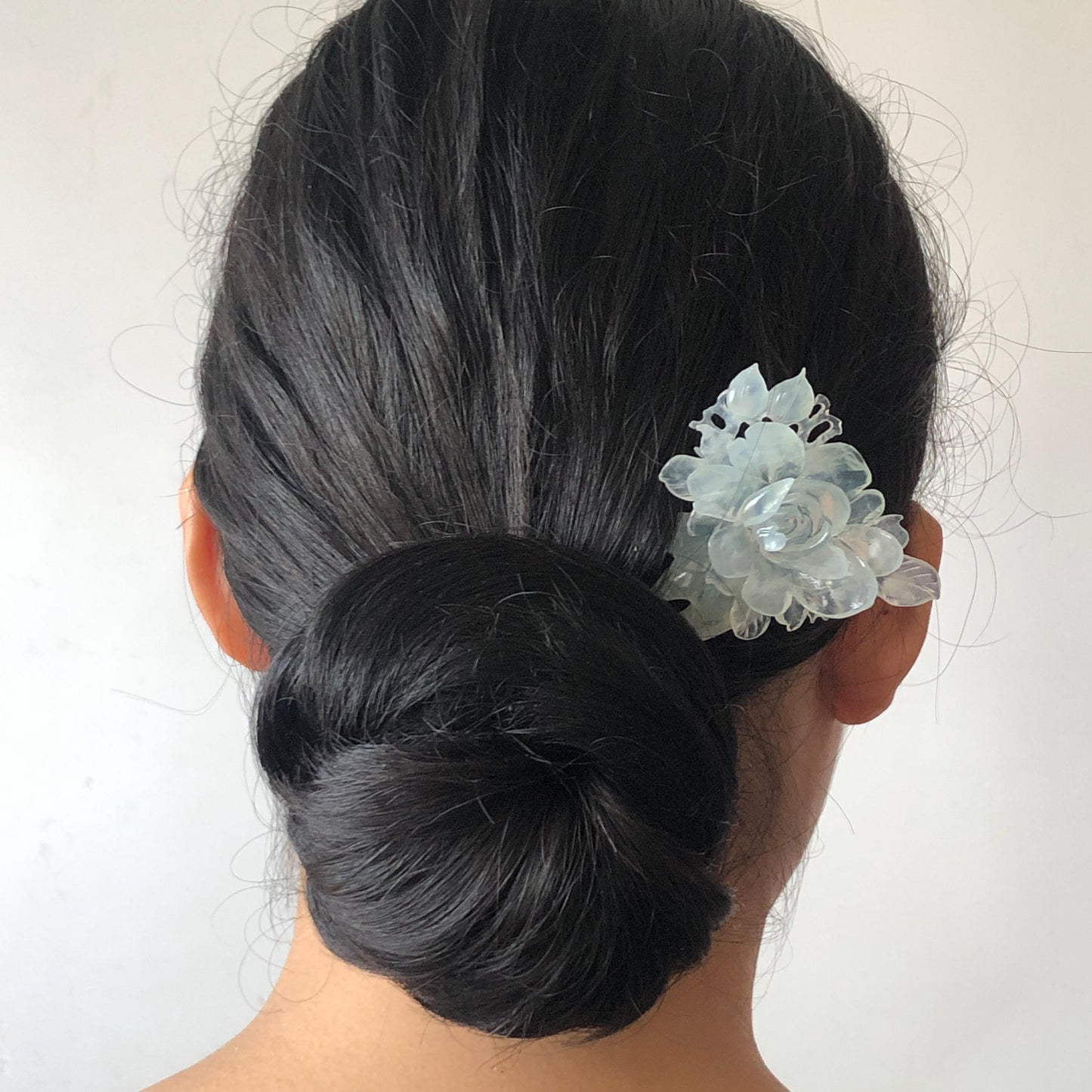 Certified Natural Xiu Jade Serpentine Hand Carved Blue Peony Flower Hair Pin, Blue Jade Hair Stick, Asian Hair Fork Bridal Wedding Headpiece gift for her blue jade carving flower carving peony carving hand engraved flower hair fork japanese hair clip korean hair stick hanfu hairpins vintage hair comb antique hair fork untreated natural jade with certificate bridal shower gift bridal hair clip