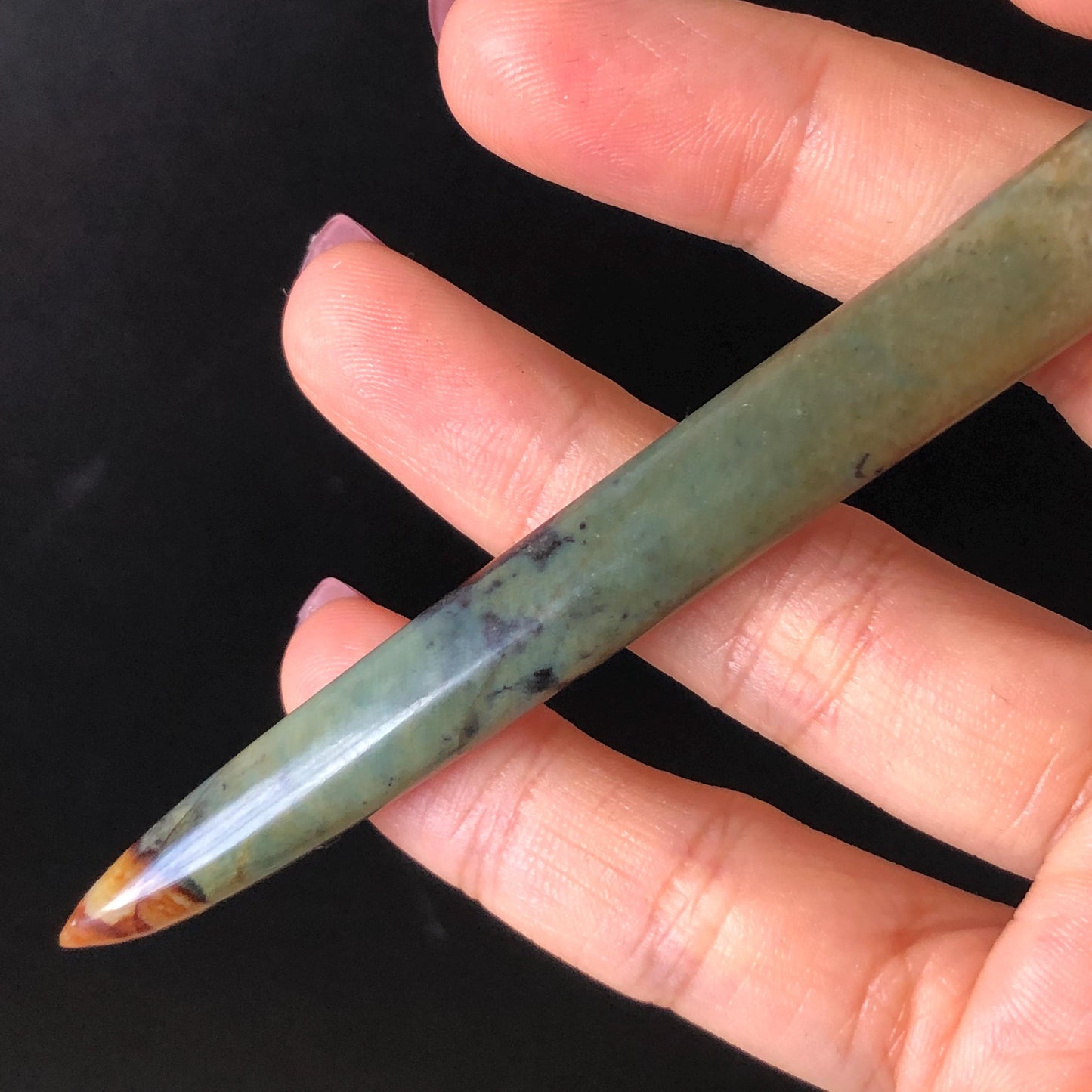 Certified Natural Xiu Jade Serpentine Hand Carved Rose Flower Hair Pin | Green Yellow Brown Green Jade Hair Stick | Asian Vintage Hair Fork gift for her green jade carving brown jade yellow jade hand engraved rose hairpin hand caved rose hair stick japanese hairpins korean hair fork chinese hair comb hanfu hair pins untreated jade with certificate