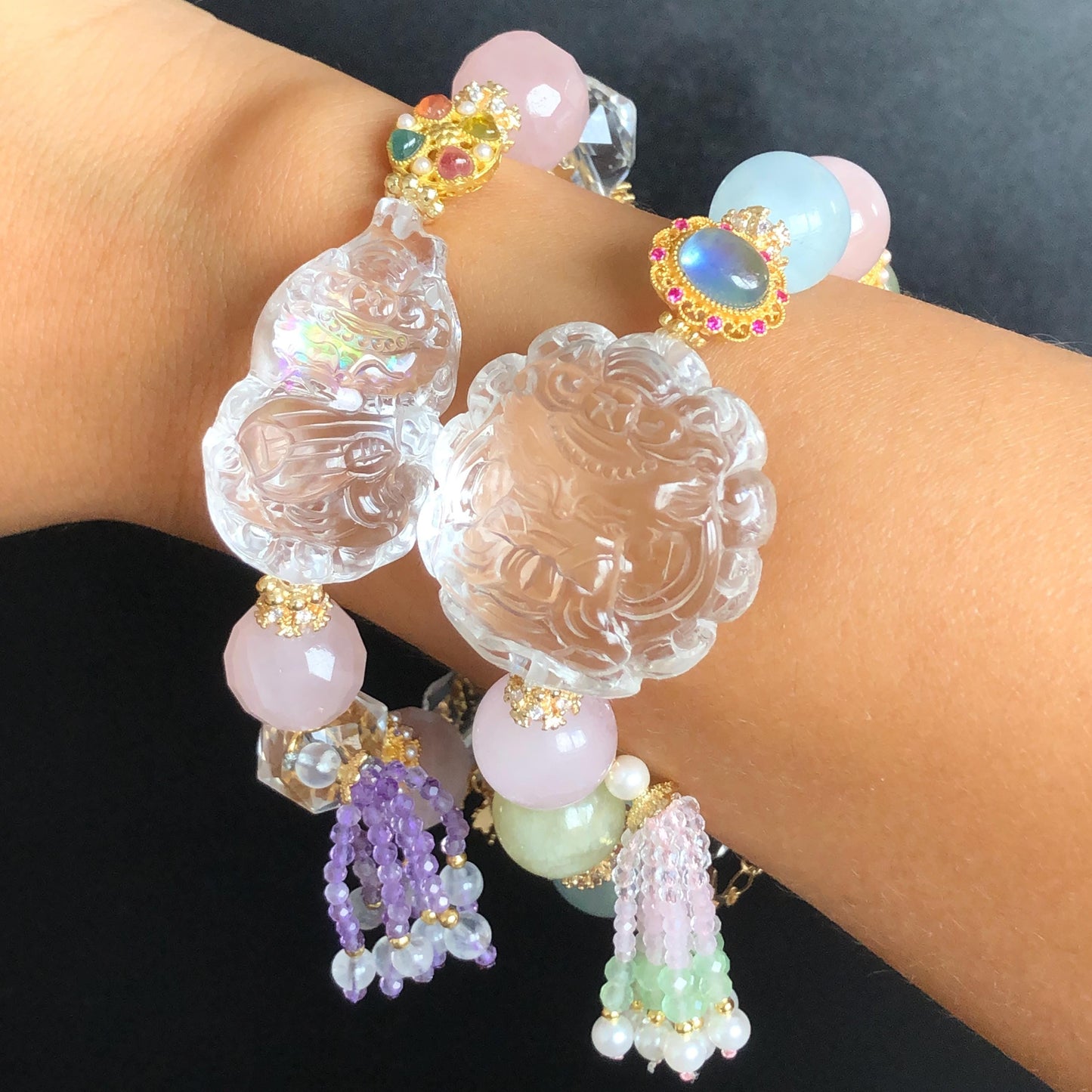 Rainbow Nine-tailed Fox Charm Crystal Bracelets Collection