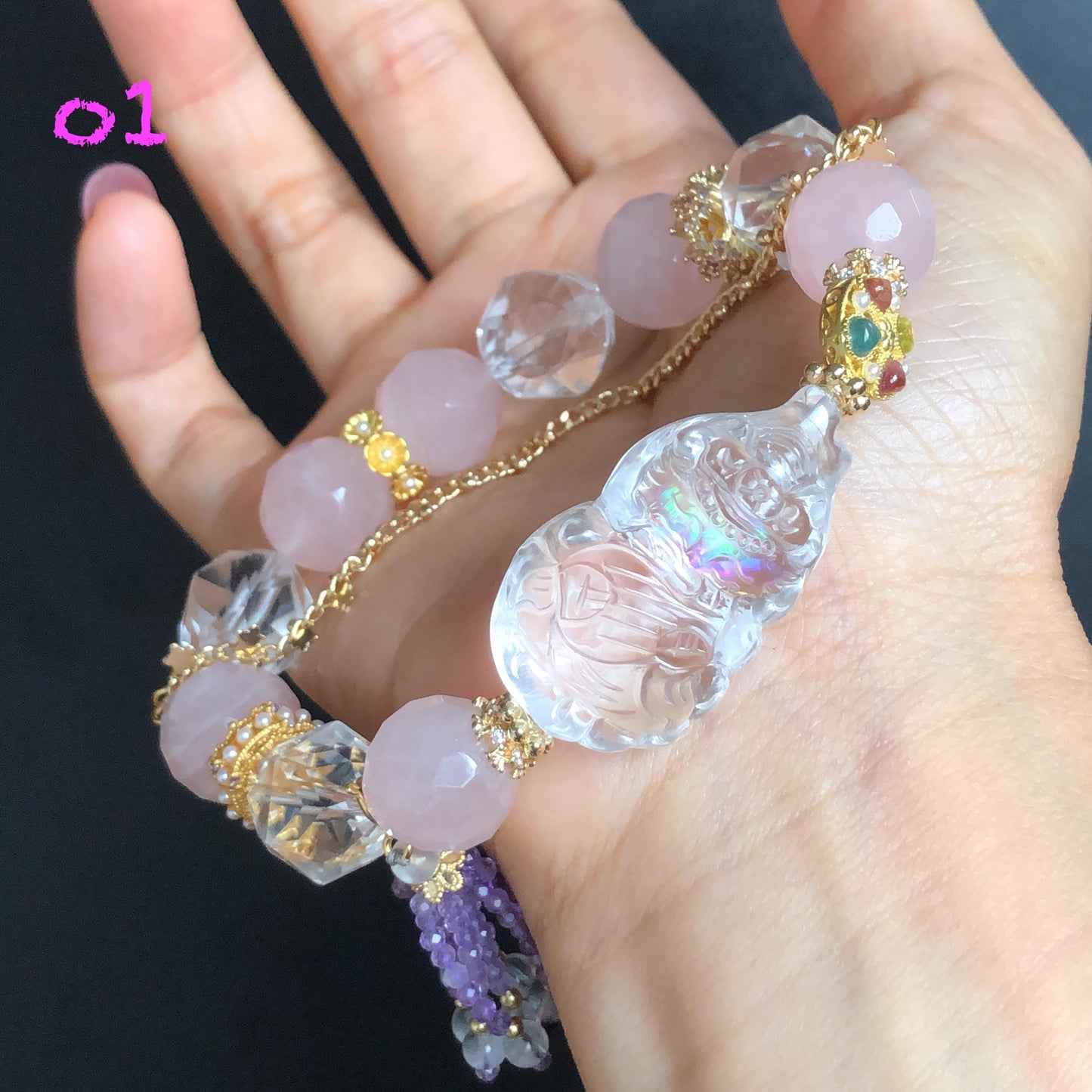 Rainbow Nine-tailed Fox Charm Crystal Bracelets Collection